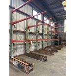 323” x 80”W 145”H Cantilever Racking, 6’ Arms