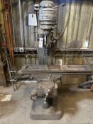 Bridgeport Vertical Mill, 1HP, 1800RPM, 42” x 9” Table, s/n J-169457