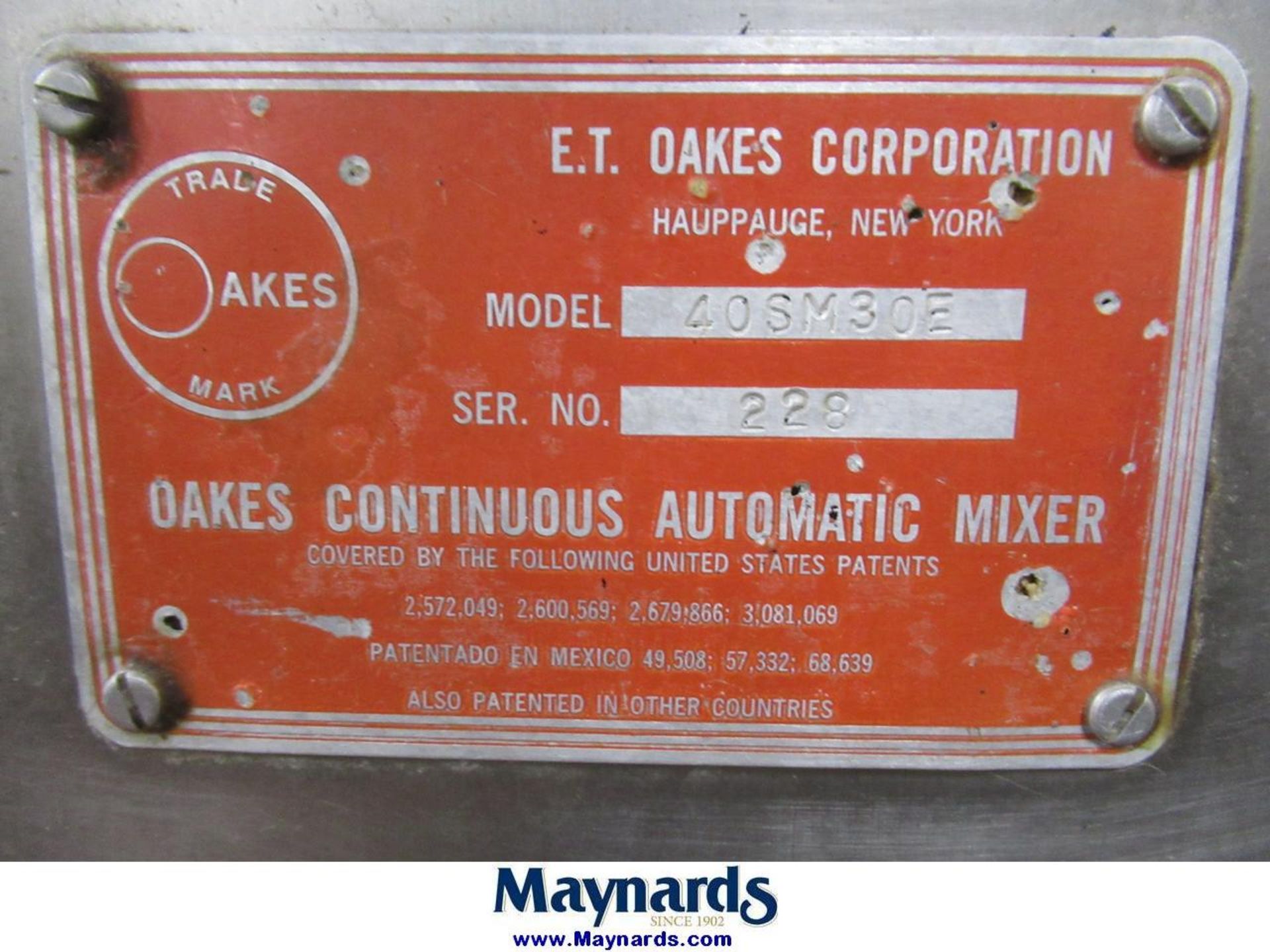 Oakes M40SM30 Continuous Automatic Slurry Mixer - Image 7 of 11