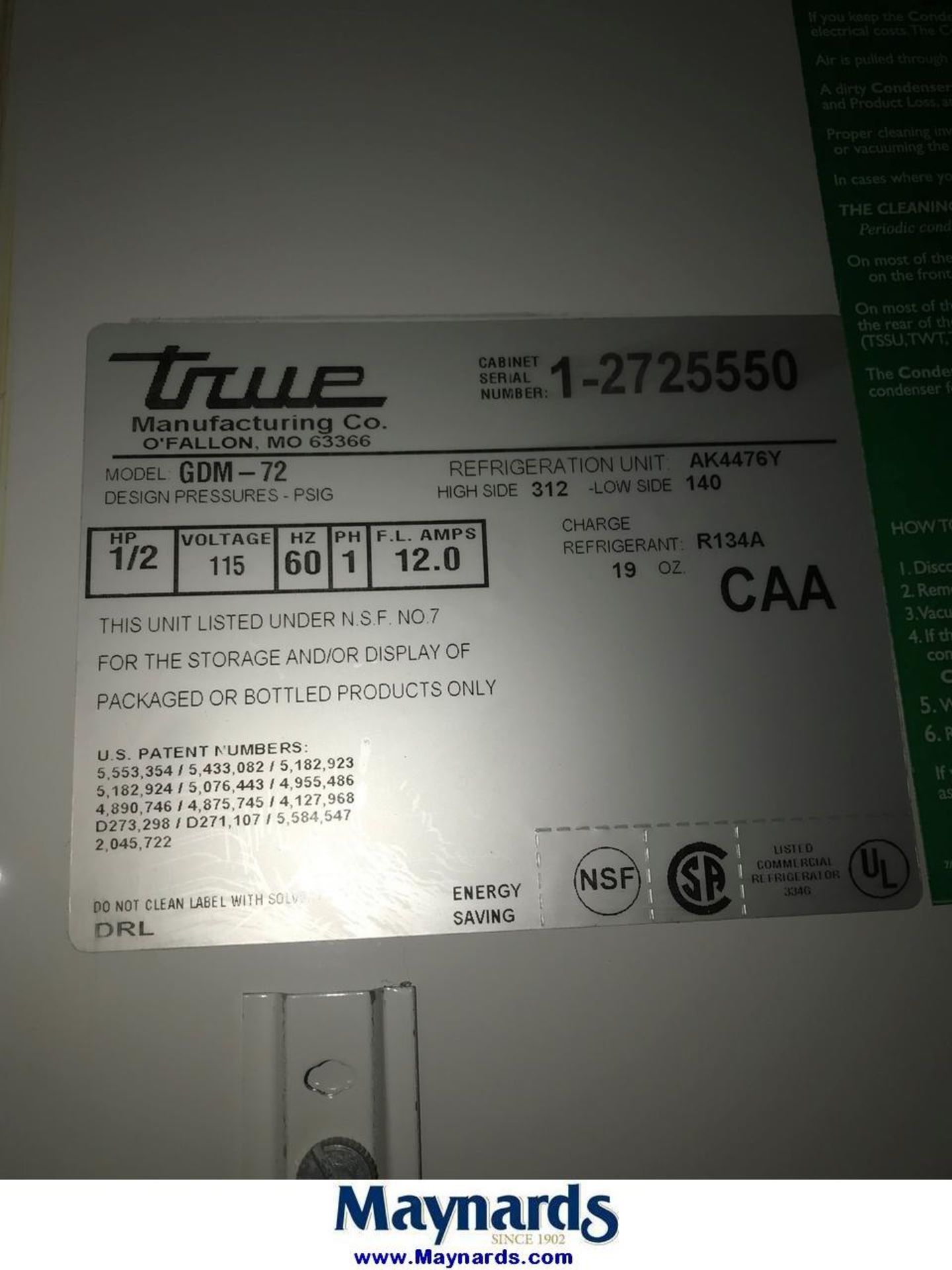 True GDM-72 3-door refrigerator - Image 3 of 4