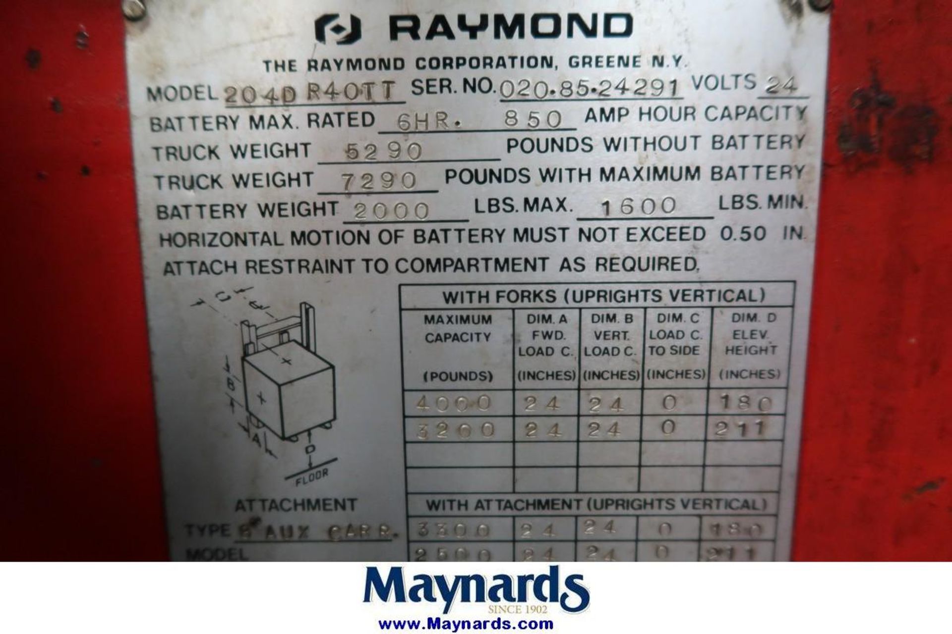 Raymond 20-4DR40TT 24V Electric Stand-Up Forklift - Image 11 of 11