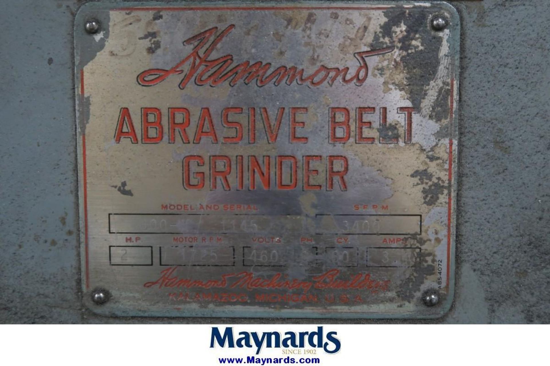 Hammond 600-W 6" Abrasive Belt Grinder - Image 3 of 3