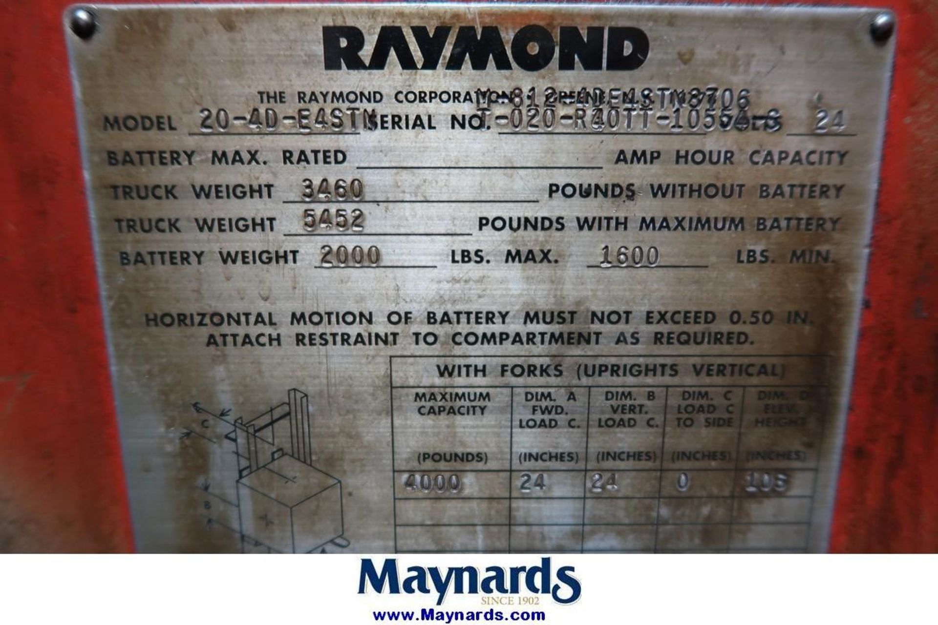 Raymond 20-4D-E4STN 24V Electric Stand-Up Forklift - Image 11 of 11