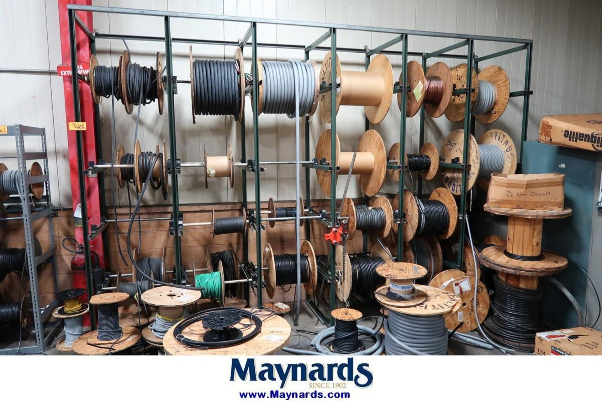 Sections of Steel Wire Rack with Contents of Wire Spools