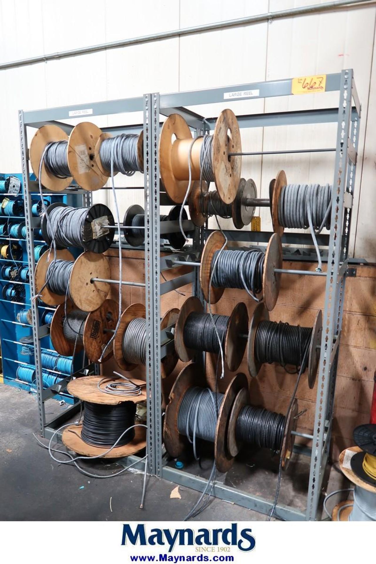 Sections of Adjustable Wire Rack with Contents of Wire Spools