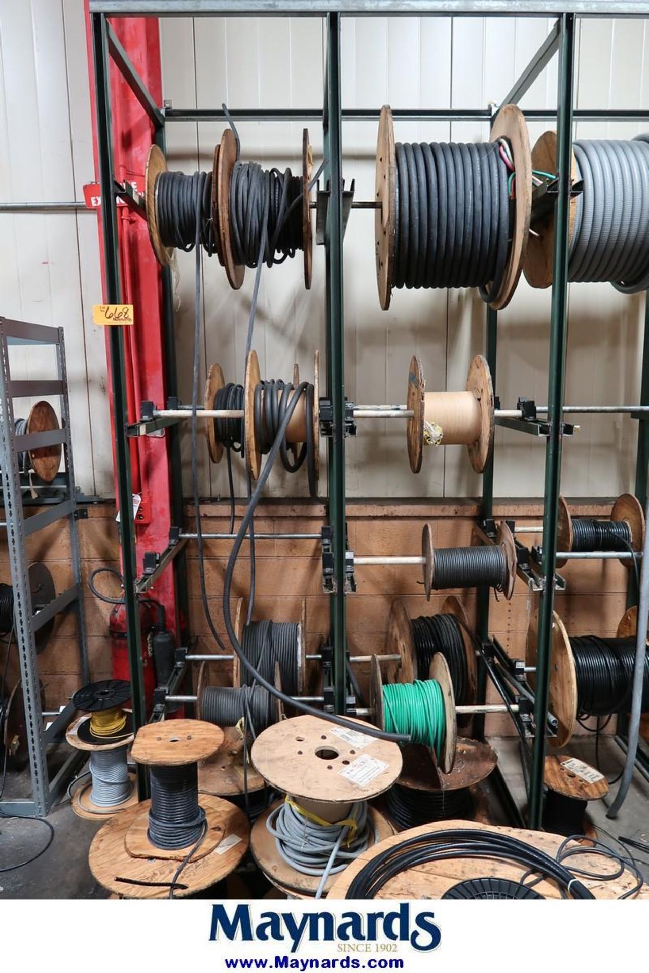 Sections of Steel Wire Rack with Contents of Wire Spools - Image 2 of 8