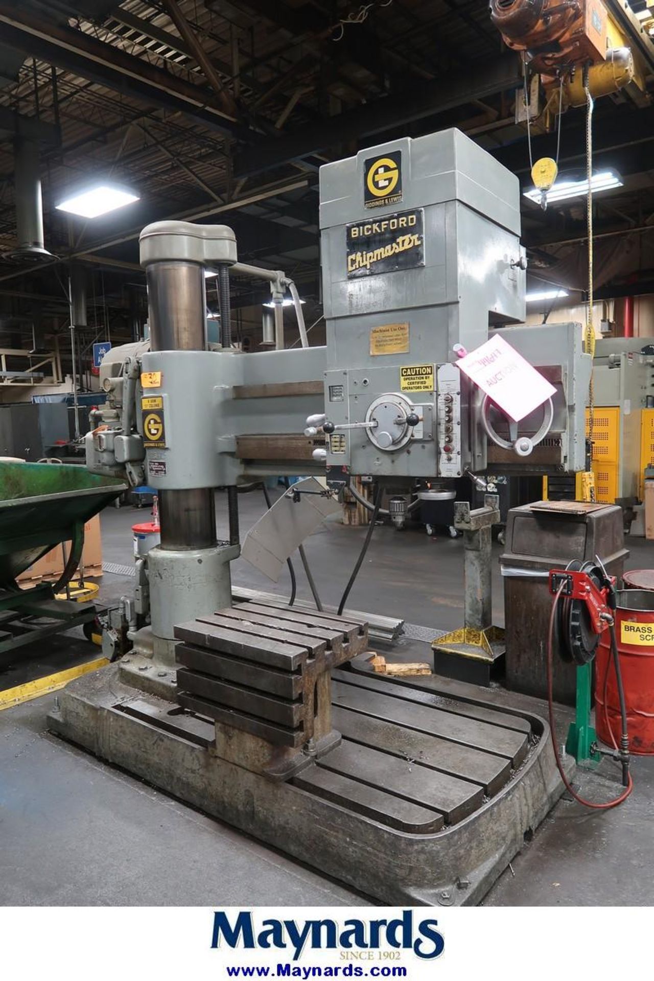 Gidding & Lewis Bickford Chip master 4' Arm x 11" Column Radial Arm Drill - Image 2 of 7