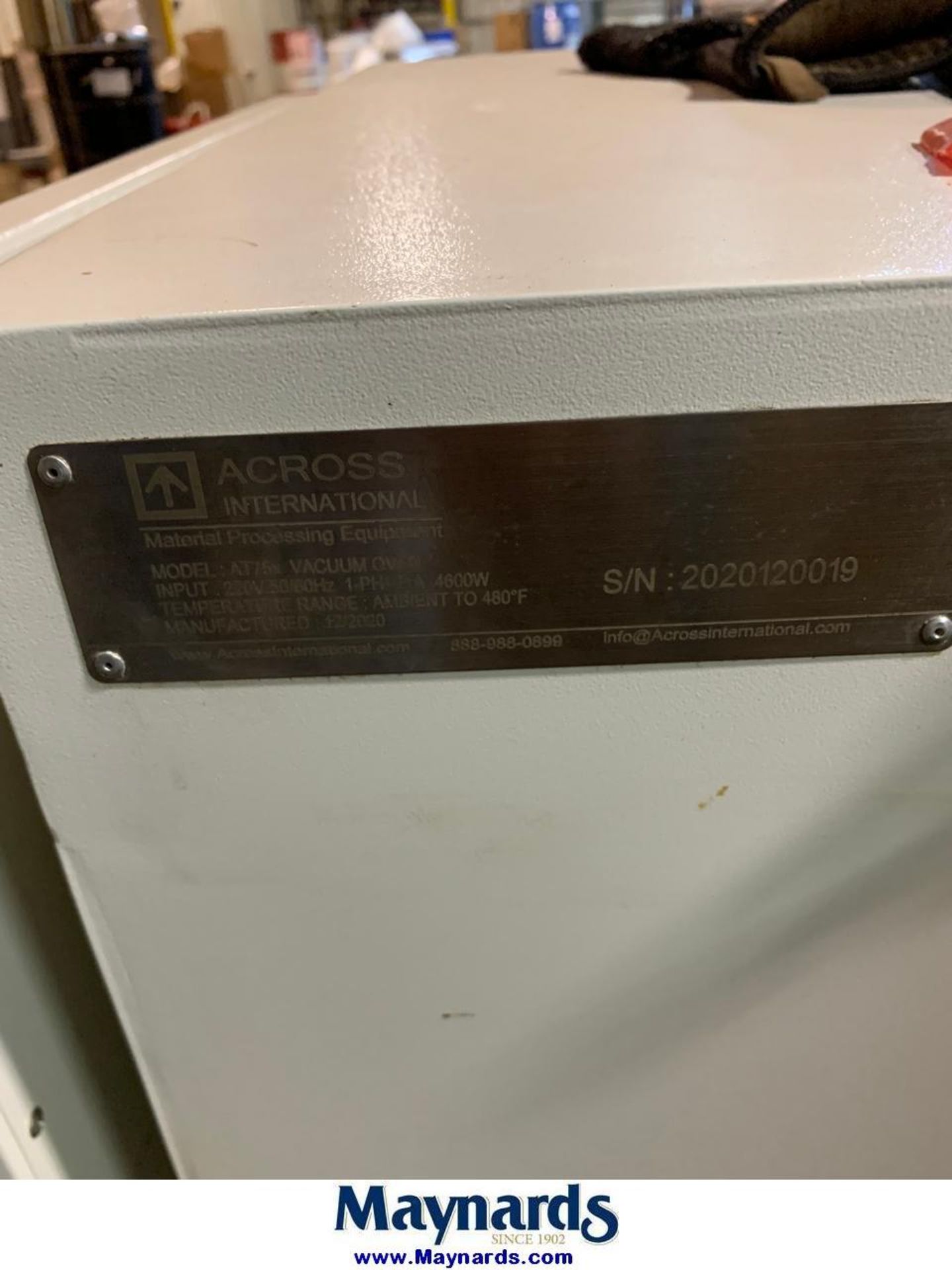 2020 Across International AT75x Vacuum Oven - Image 2 of 2