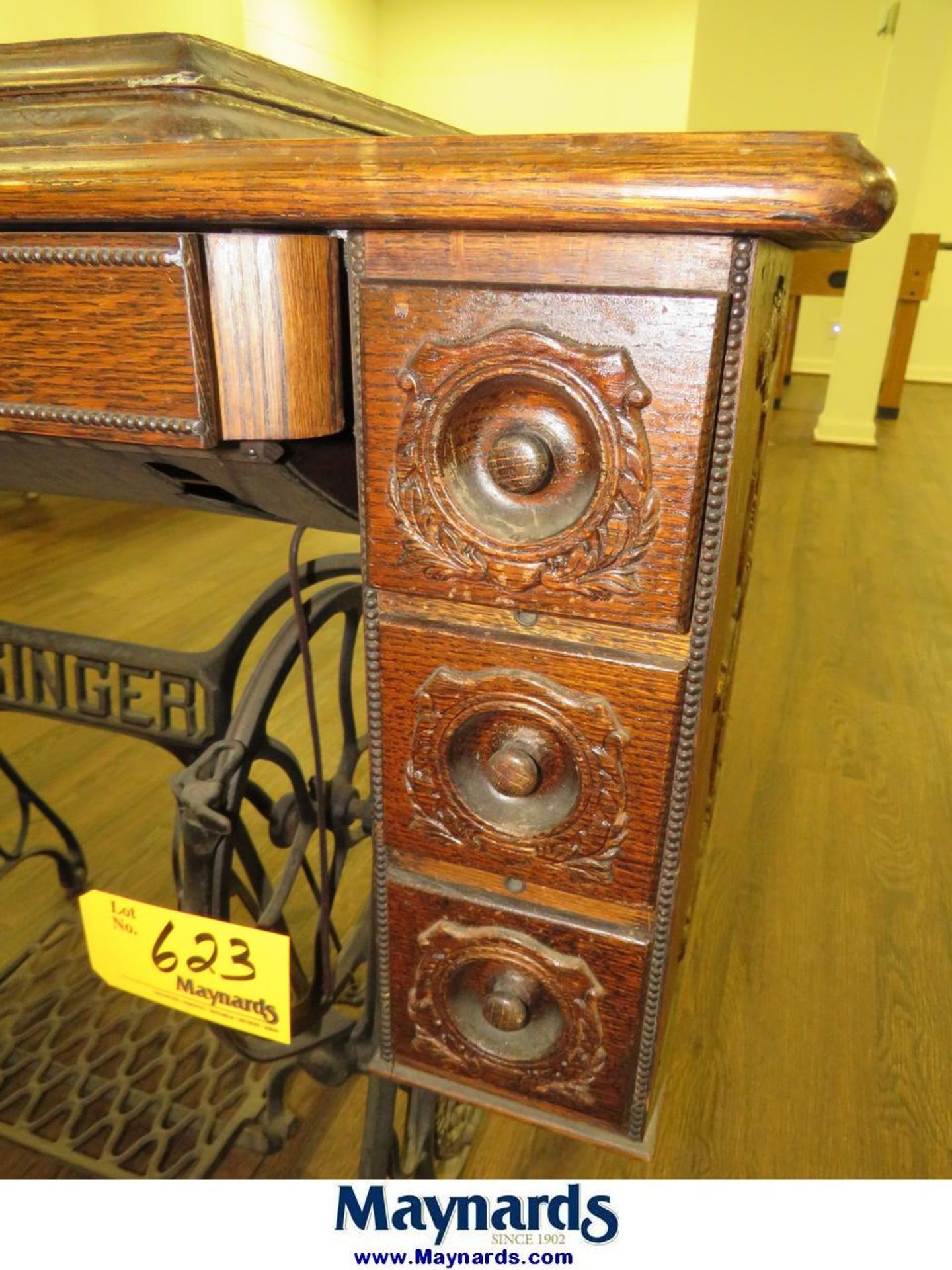 Singer Antique Sewing Table - Image 8 of 13