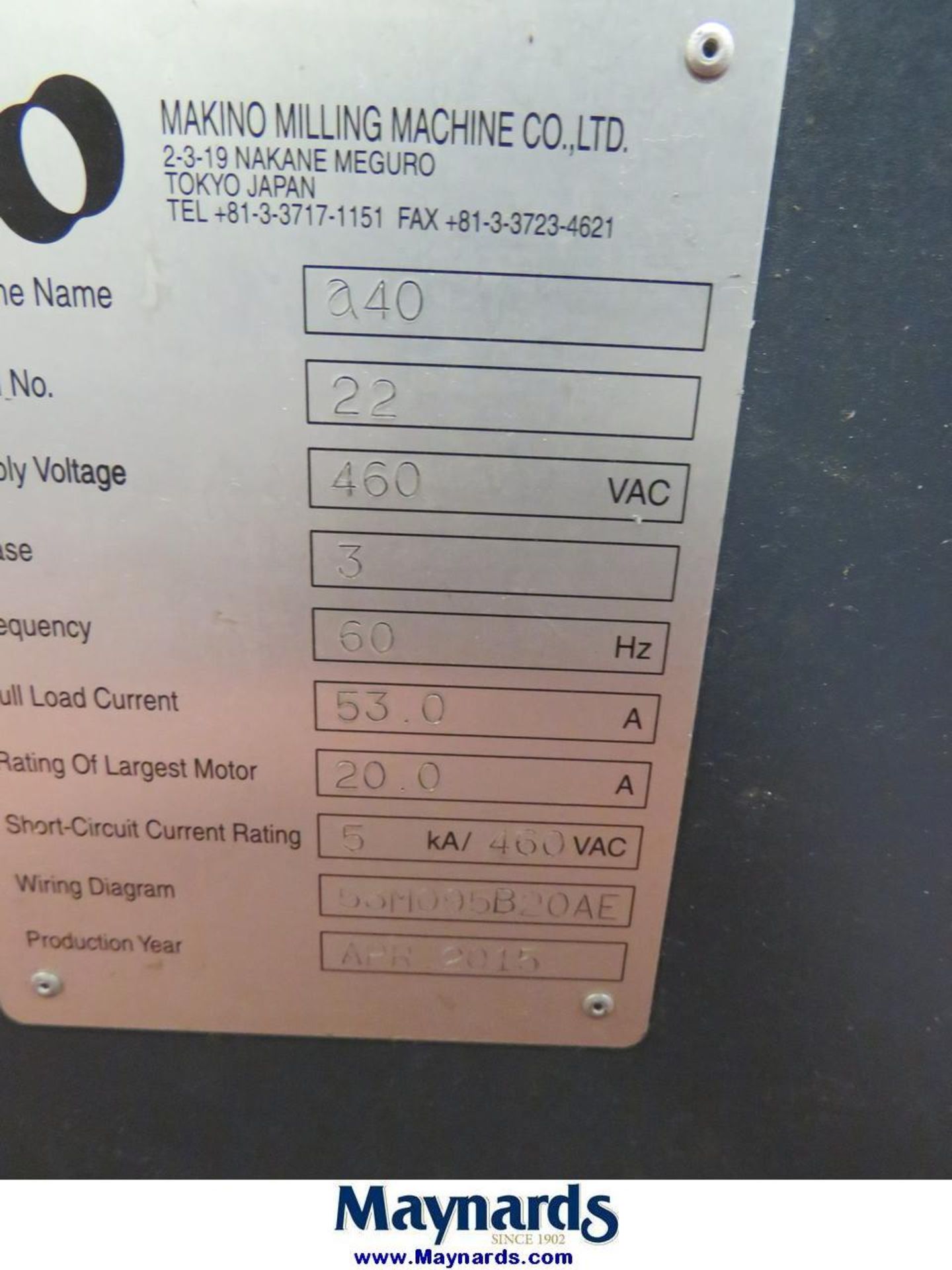 2015 Makino A40 CNC Horizontal Machining Center - Image 8 of 20