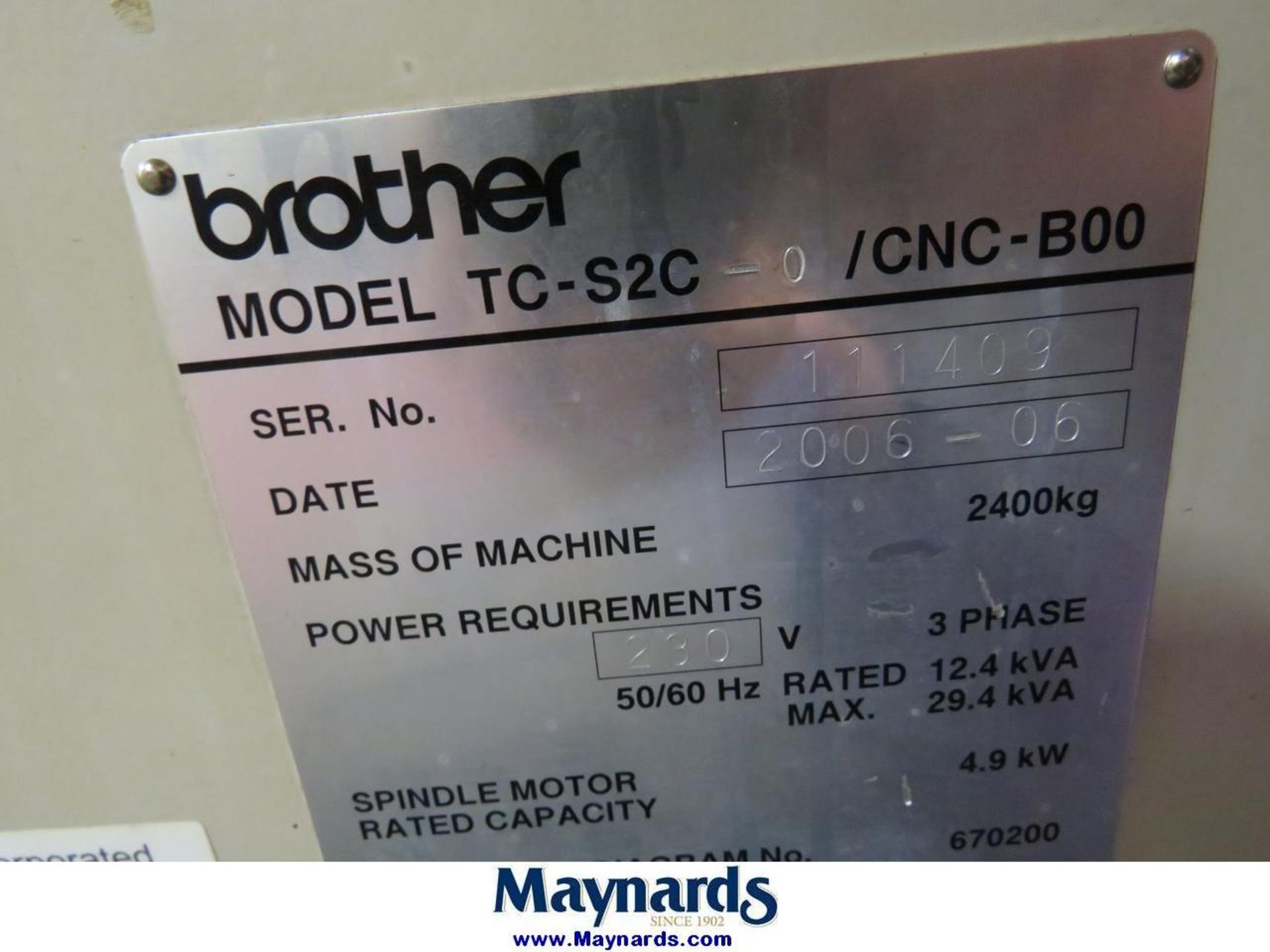 2006 Brother TC-2SC-0 CNC Tapping Center - Image 5 of 12