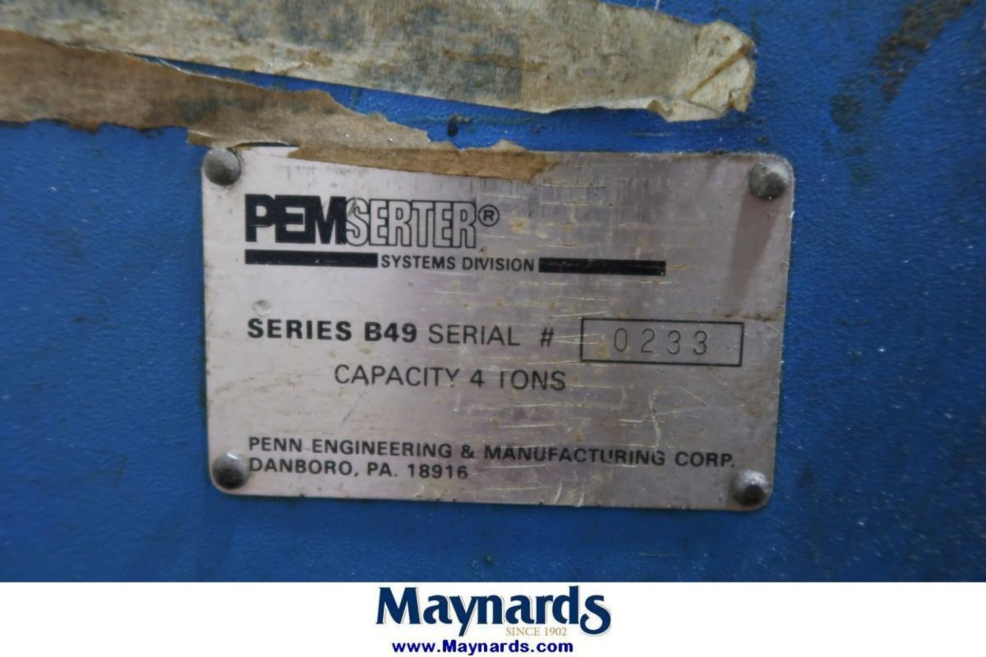 Pem Serter Series B49 4-Ton Pneumatic Insertion Press - Image 4 of 4