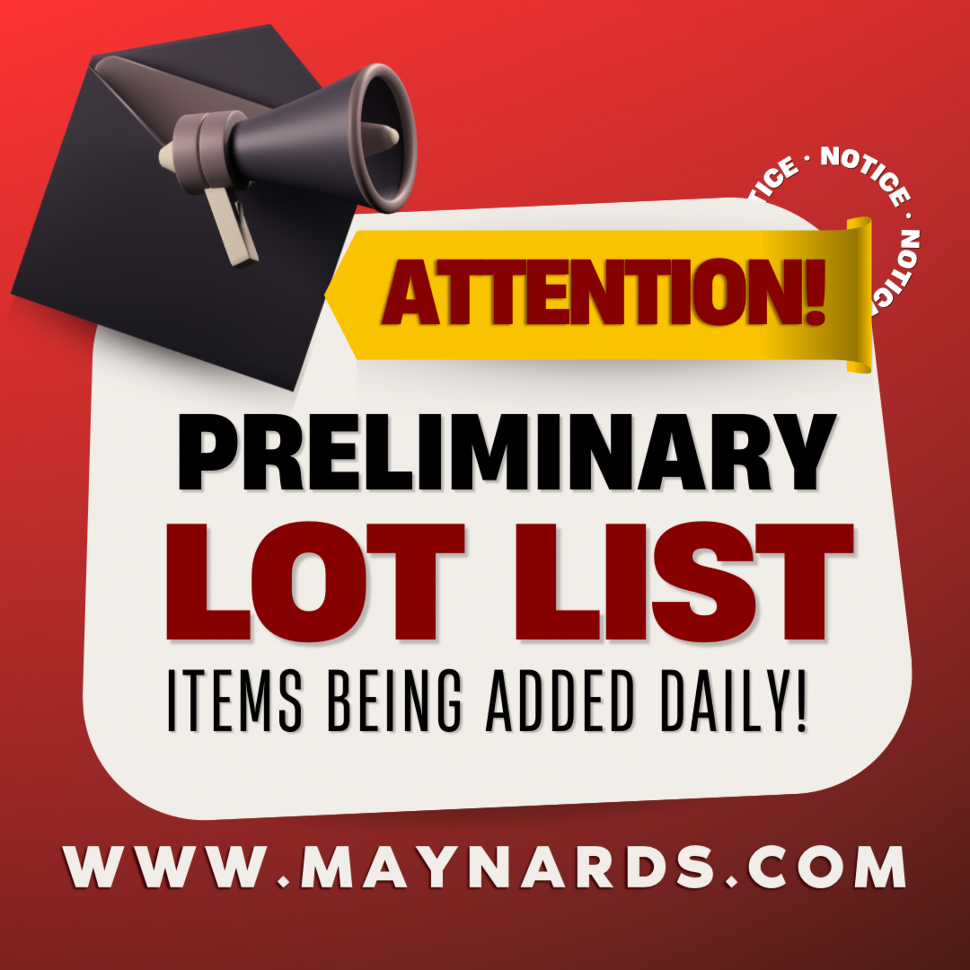 LOT LISTING BEING UPDATED DAILY