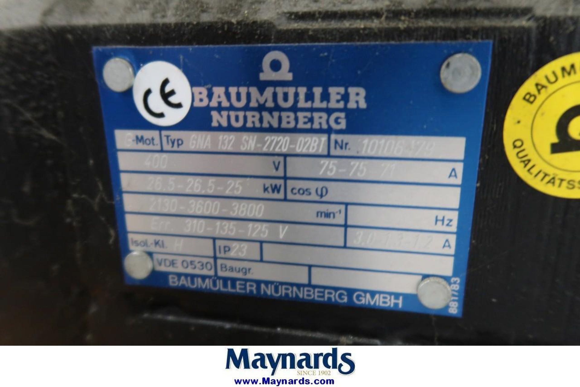 Baumuller 26.5 KW DC Motor - Image 2 of 2