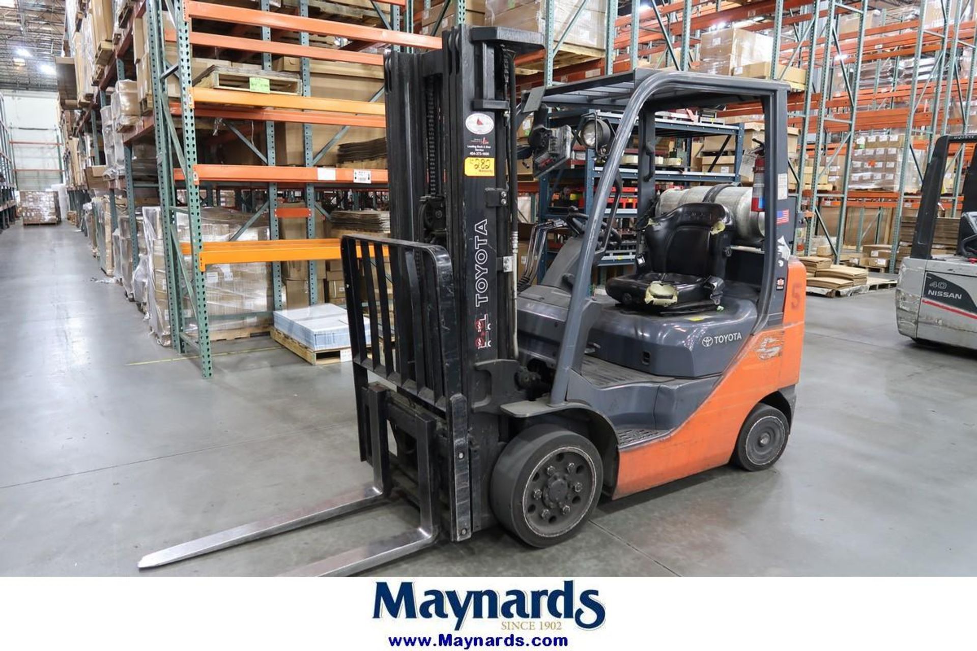 2013 Toyota 8FGCU25 4,500 Lb. Capacity LP Type Fork Lift