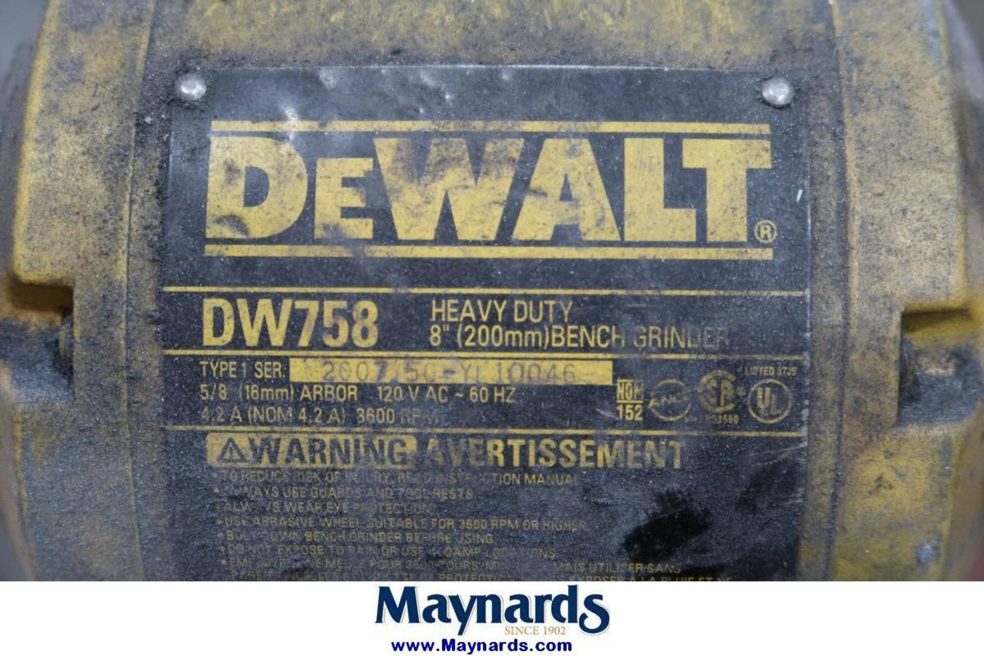 DeWalt DW758 8" Pedestal Grinder - Image 3 of 3