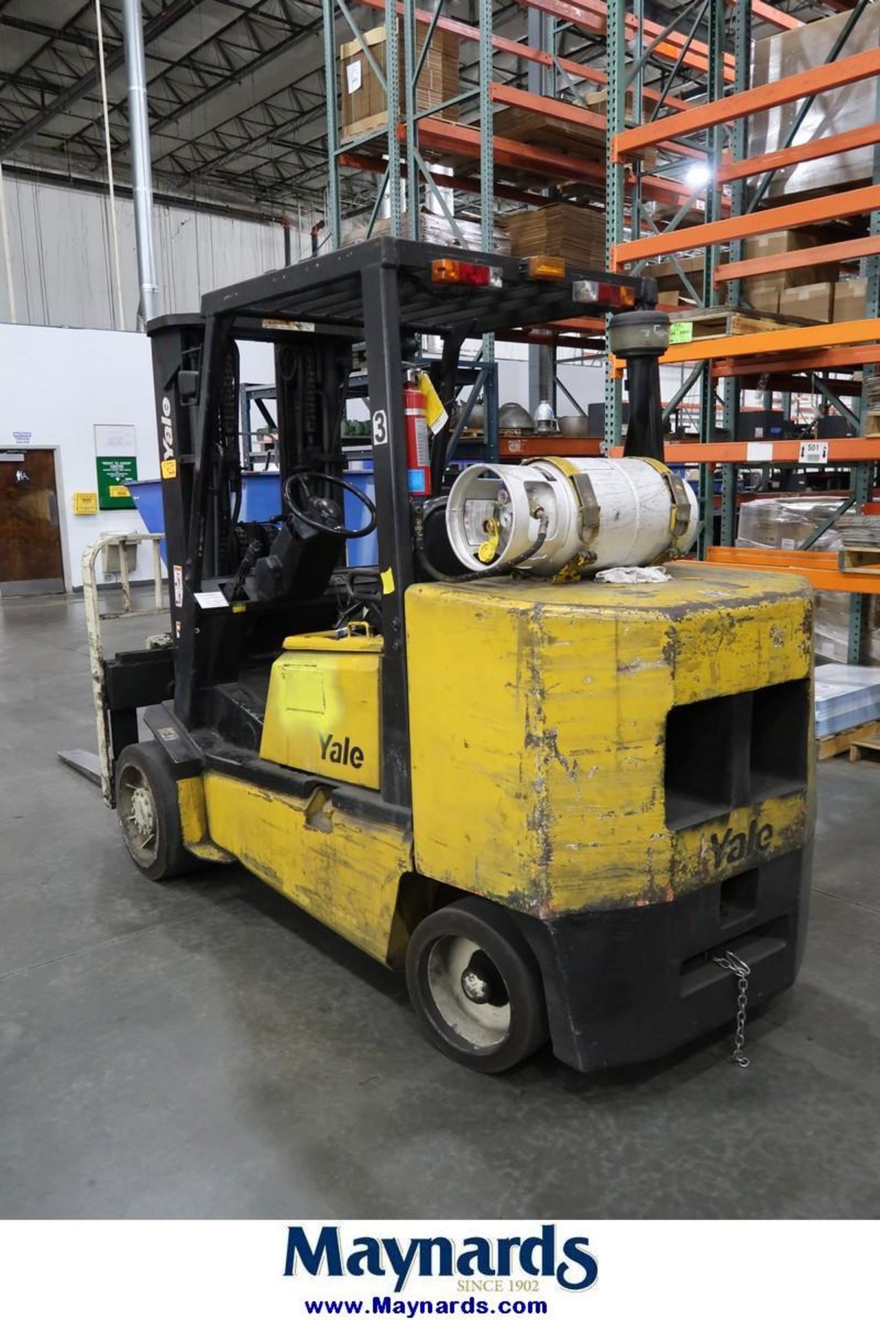 1999 Yale GLC100MGNGAE085 10,000 Lb. Capacity LP Type Fork Lift 3-Stage ...
