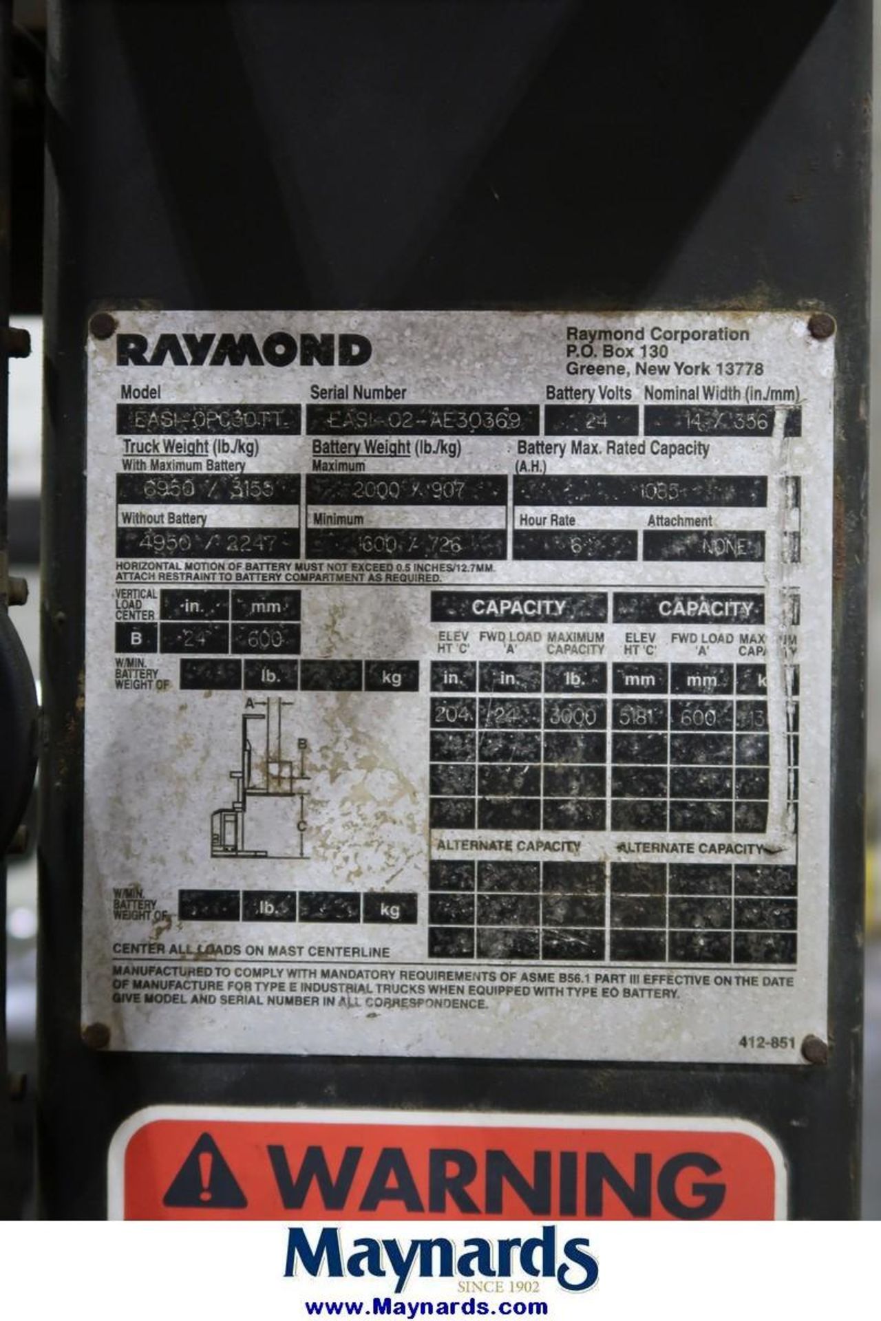 Raymond EASI-OPC30TT 3,000 Lb. Capacity 24V Electric Order Picker - Image 6 of 6