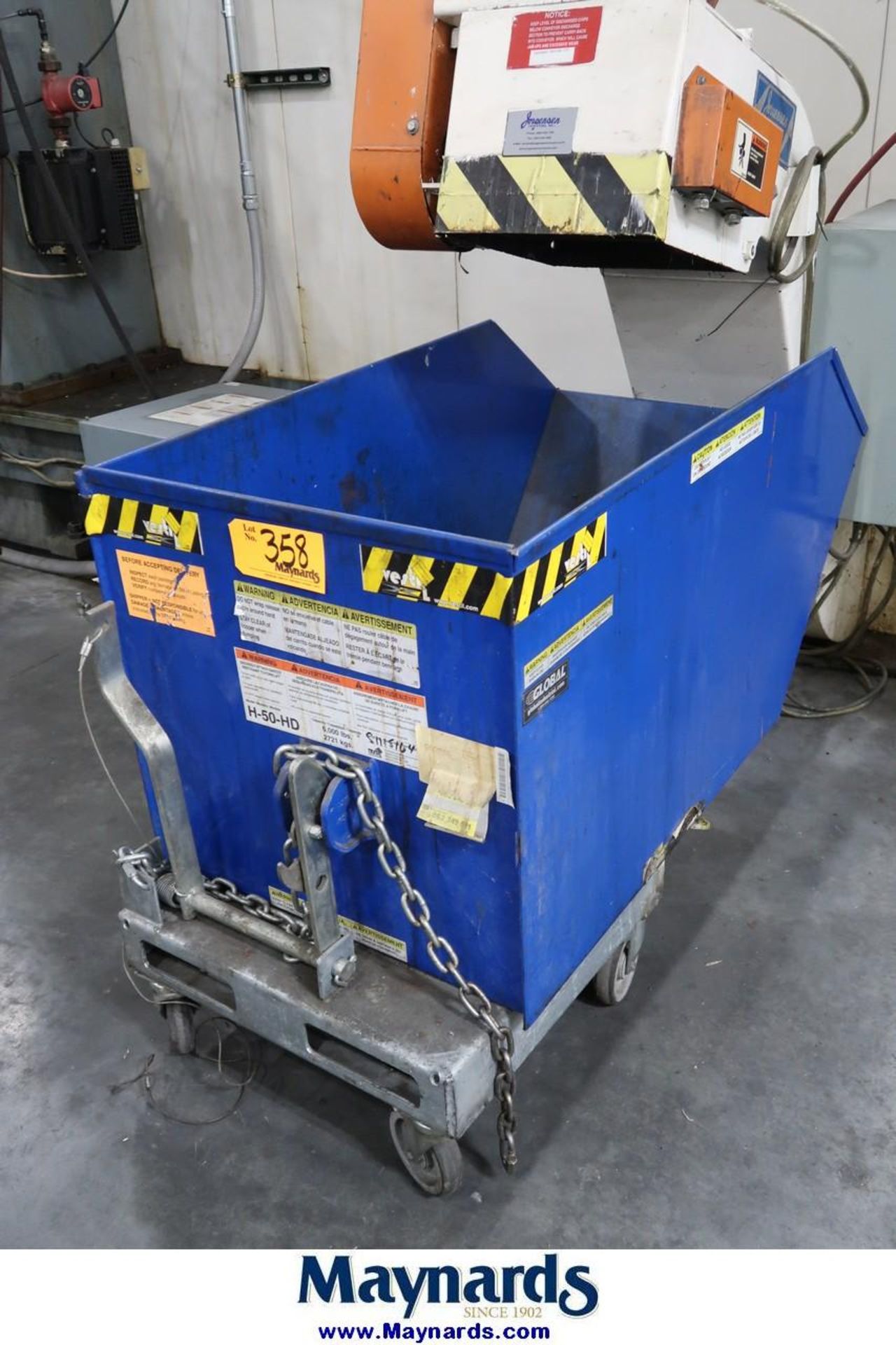 Vestil H-50-HD Self-Dumping Hopper on Castors