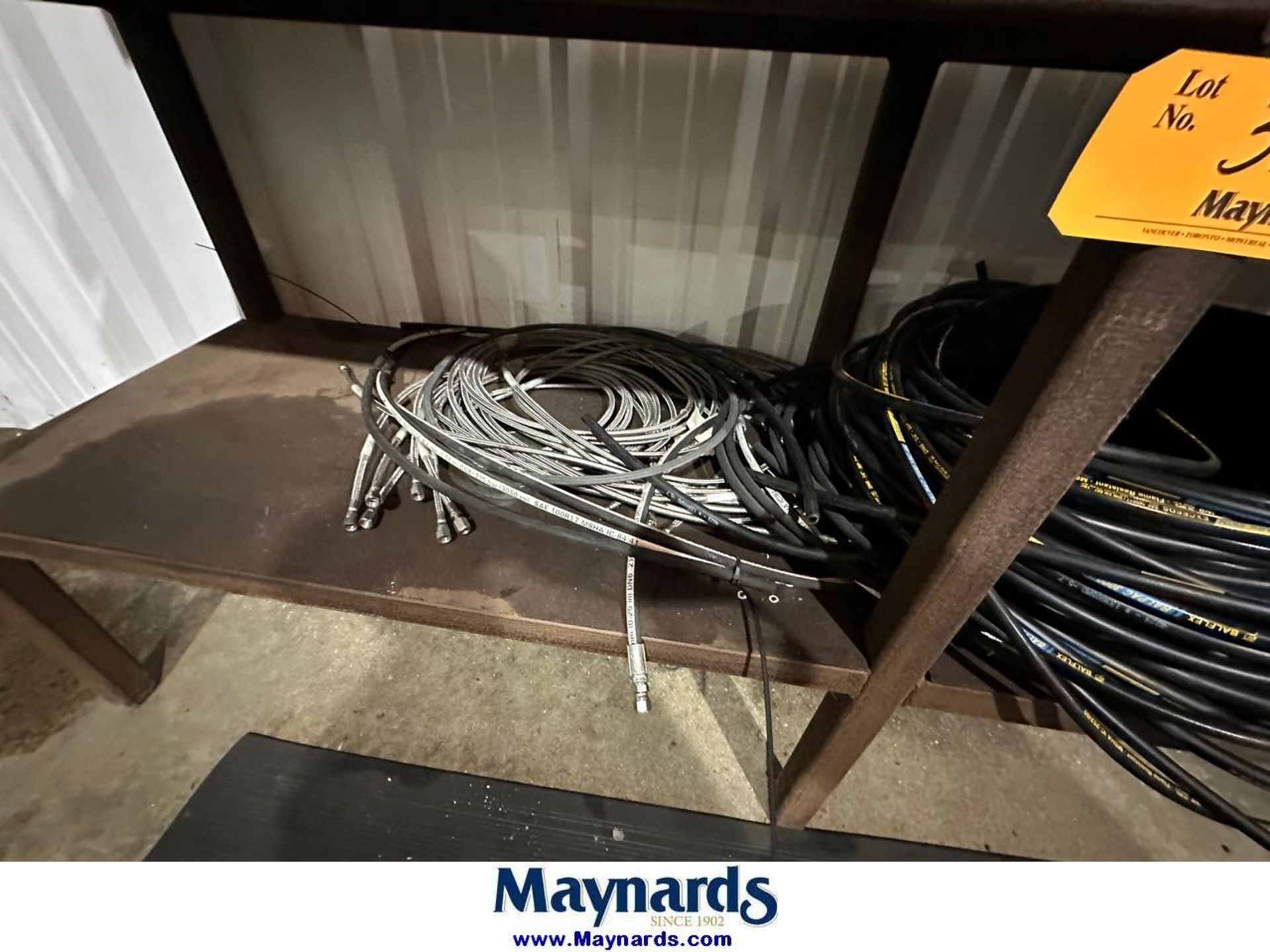 Lot of Hoses, Fittings, Steel Table and Bins - Image 4 of 7