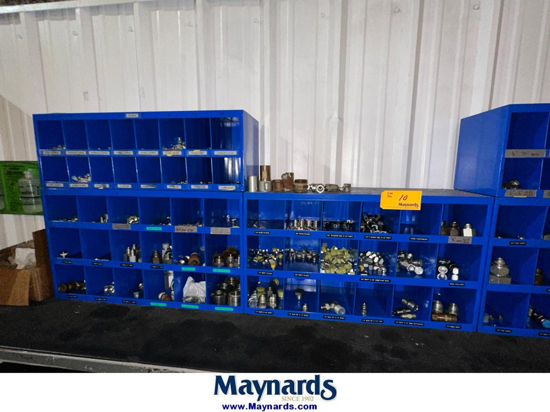 Lot of Fittings, Steel Tables, Shelving, Misc. Bolts and Bins - Image 7 of 7