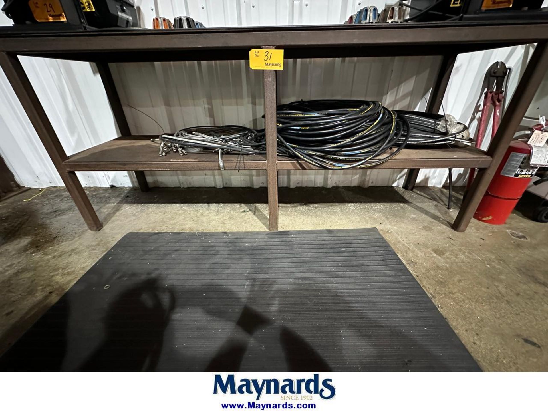 Lot of Hoses, Fittings, Steel Table and Bins - Image 2 of 7