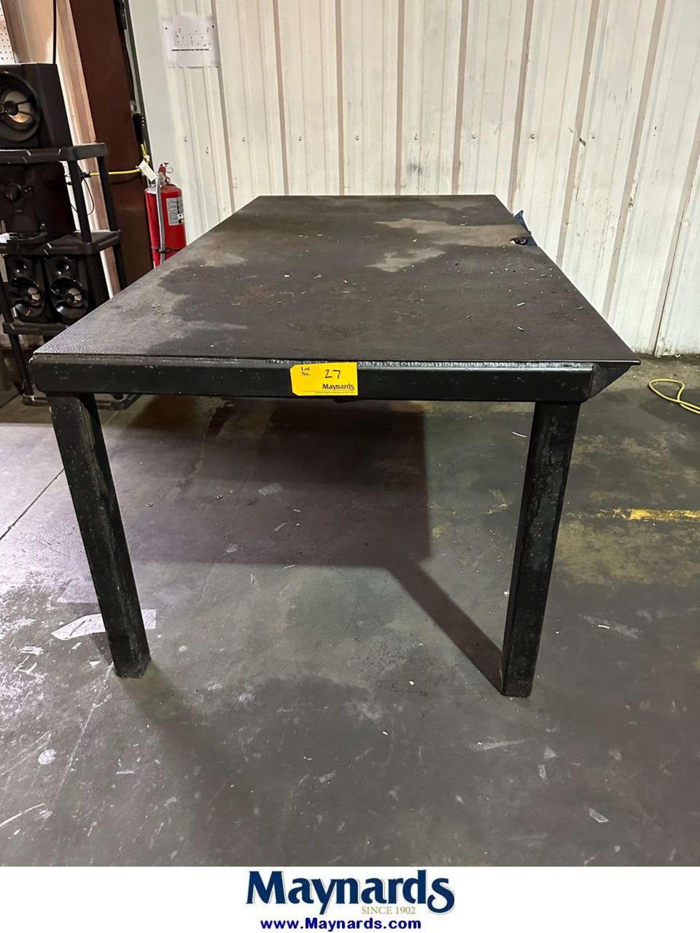 Lot of (2) 8'x4' Steel Work Tables, (1) 6" Vise - Image 3 of 4