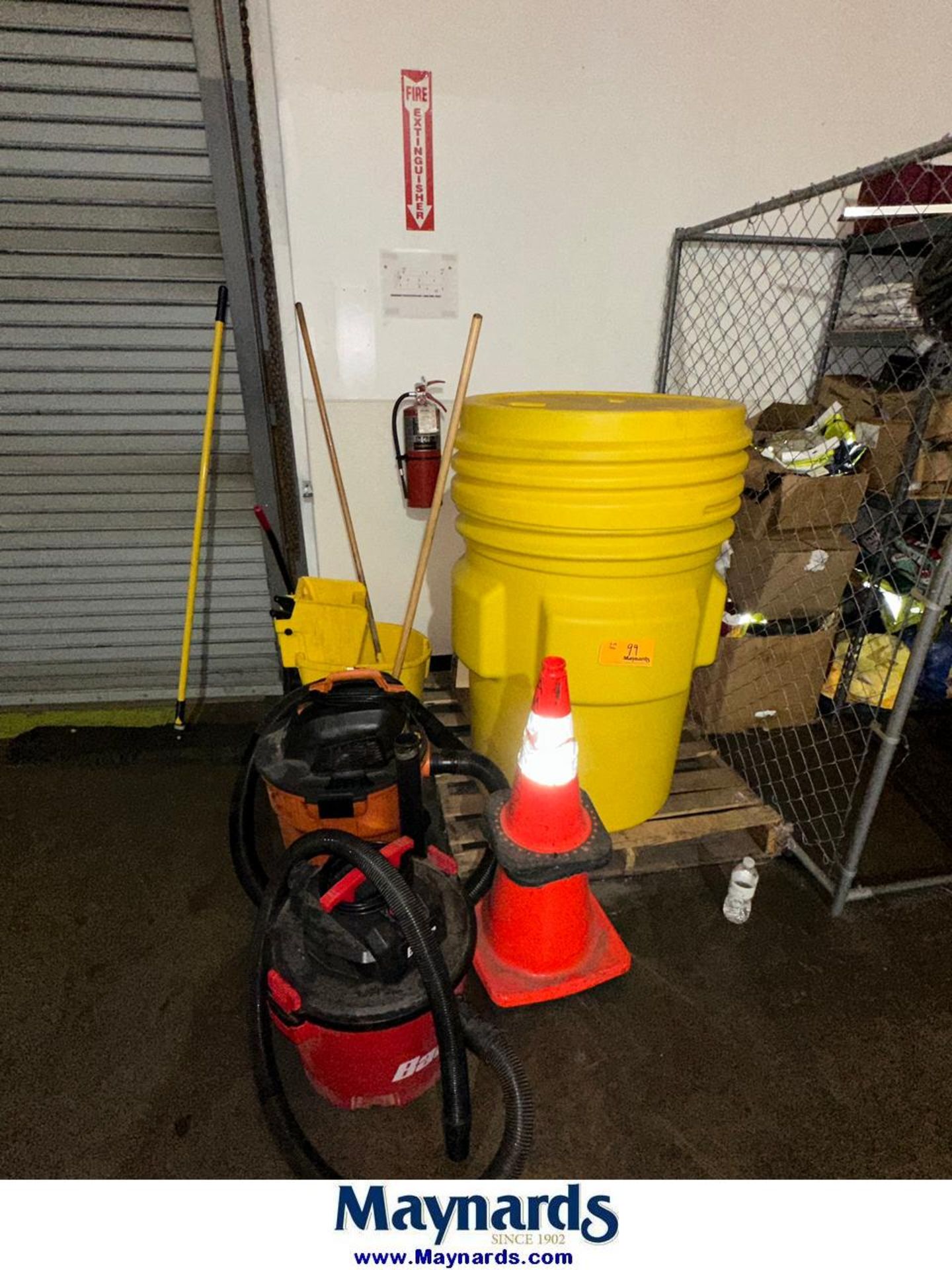 Lot of Brooms and Shop Vacs