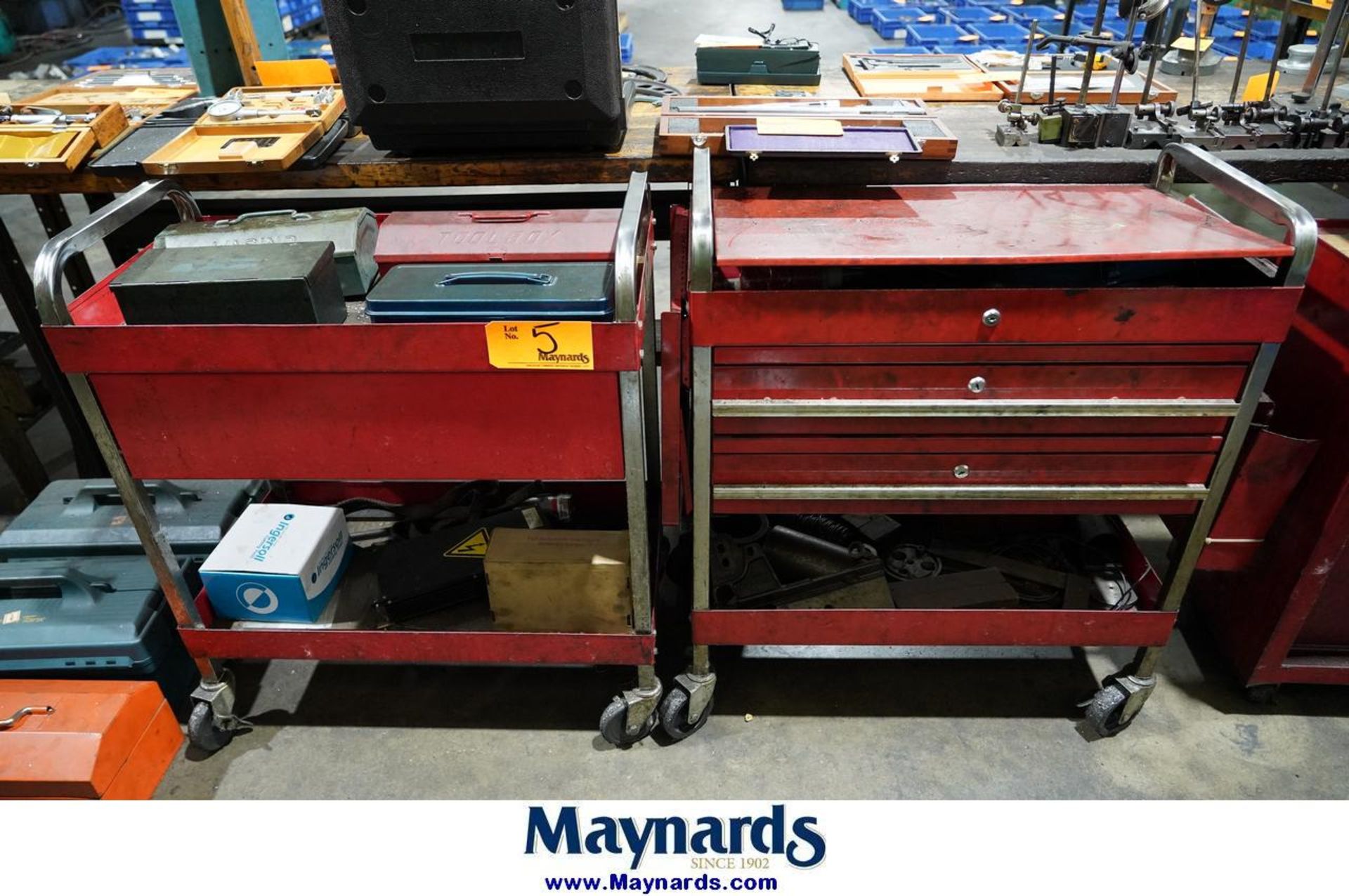 (2) Tool Carts and (3) Small Tool Boxes