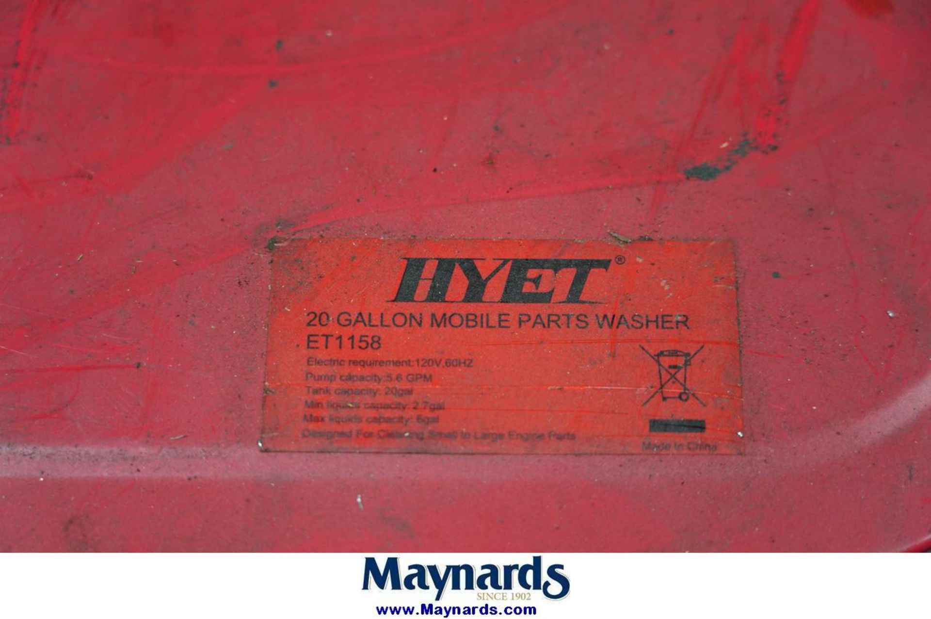 Hyet ET1158 Mobile Parts Washer - Image 3 of 3