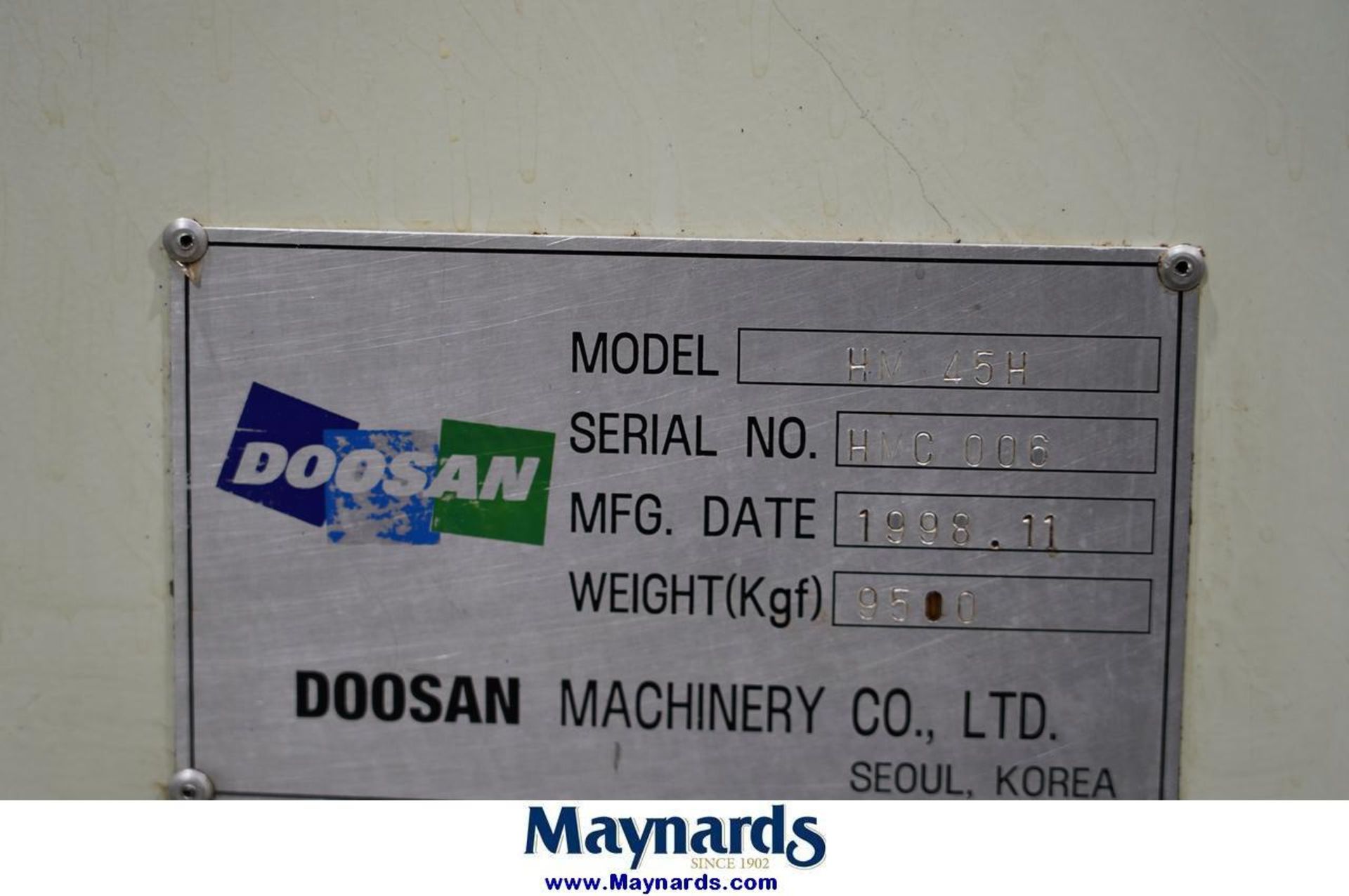 1998 Doosan HM-45H CNC Horizontal Machining - Image 20 of 20