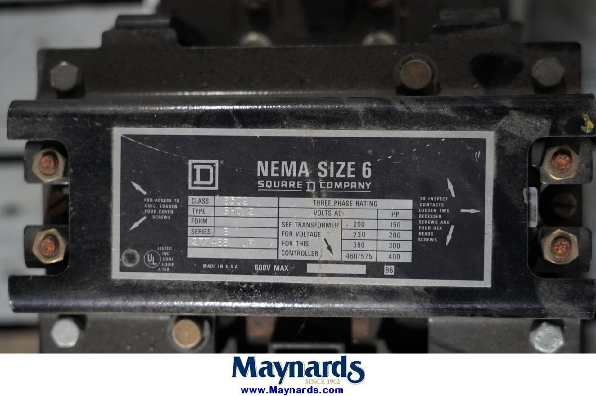 Square D Nema Size 3,6 (4) Magnetic contactors - Image 3 of 6