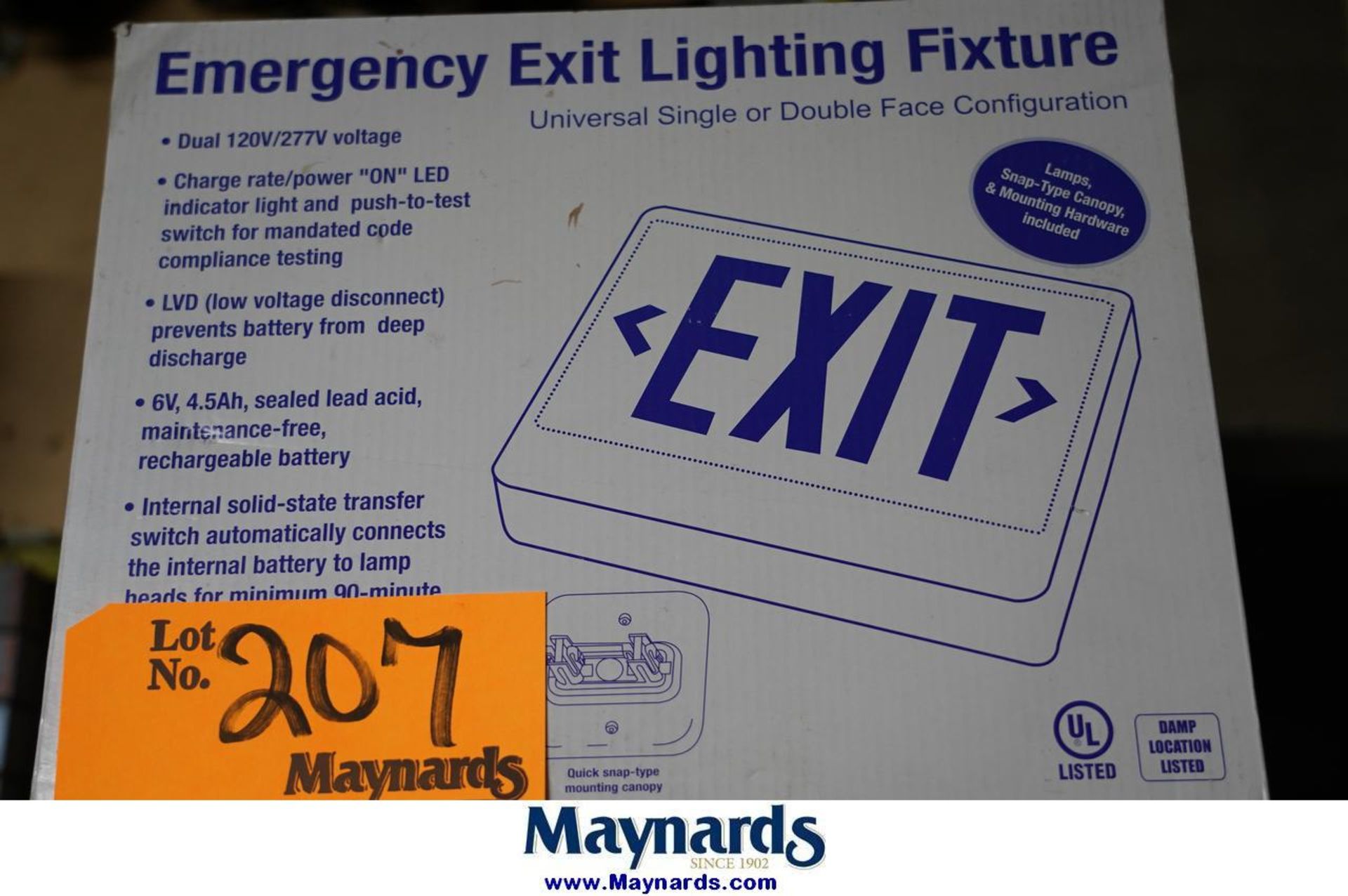 (6) Emergency exit ligthing fixture - Image 2 of 3