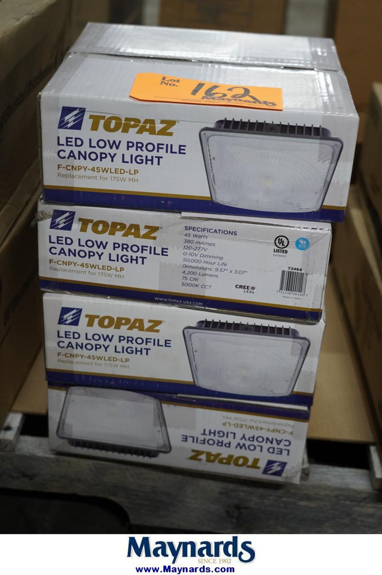 Topaz (4) Boxes of led low profile canopy light