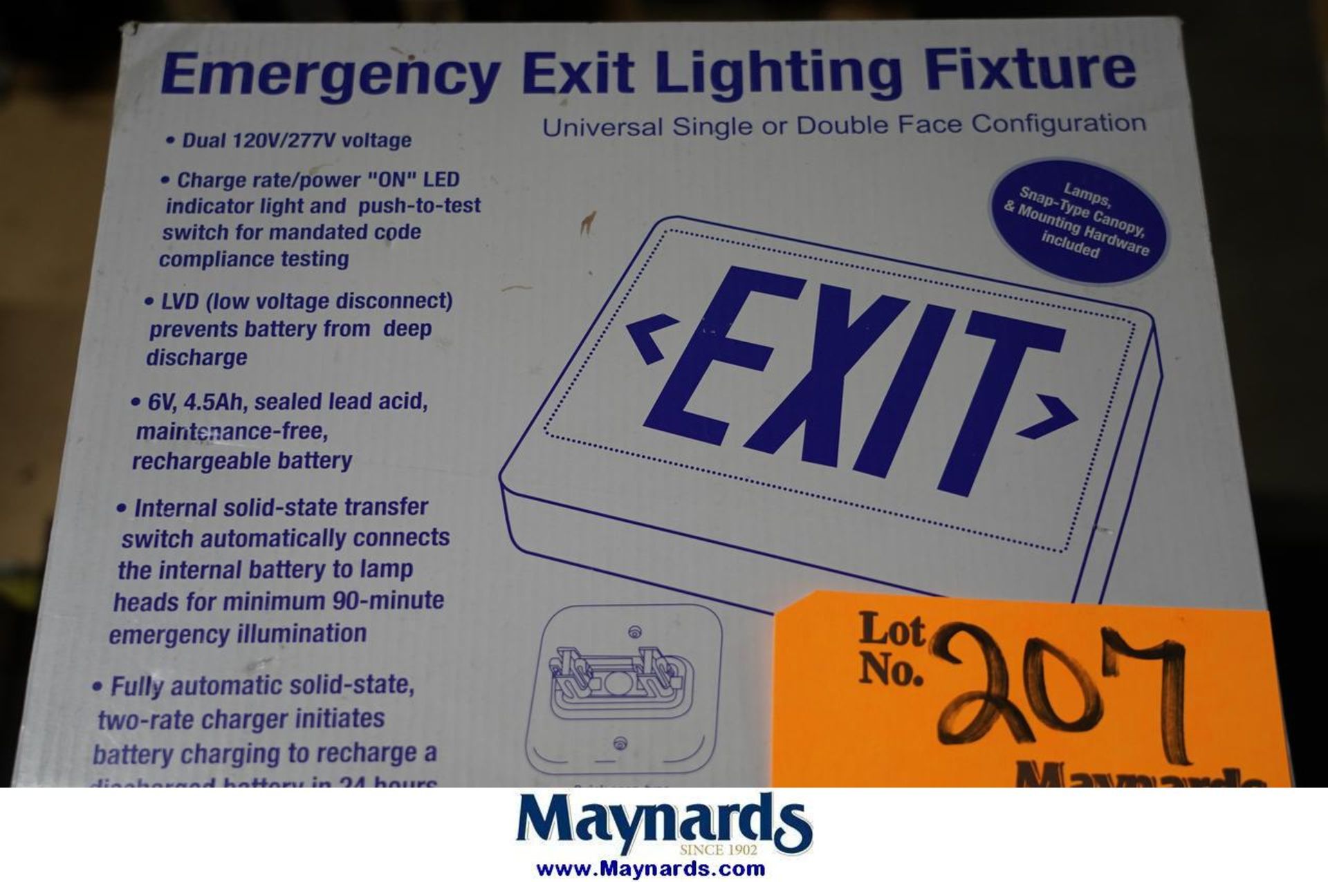 (6) Emergency exit ligthing fixture - Image 3 of 3