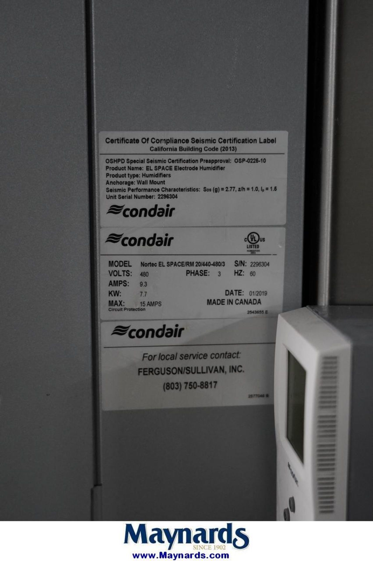 Nortec Condair (1) Phase Humidifier - Image 6 of 6