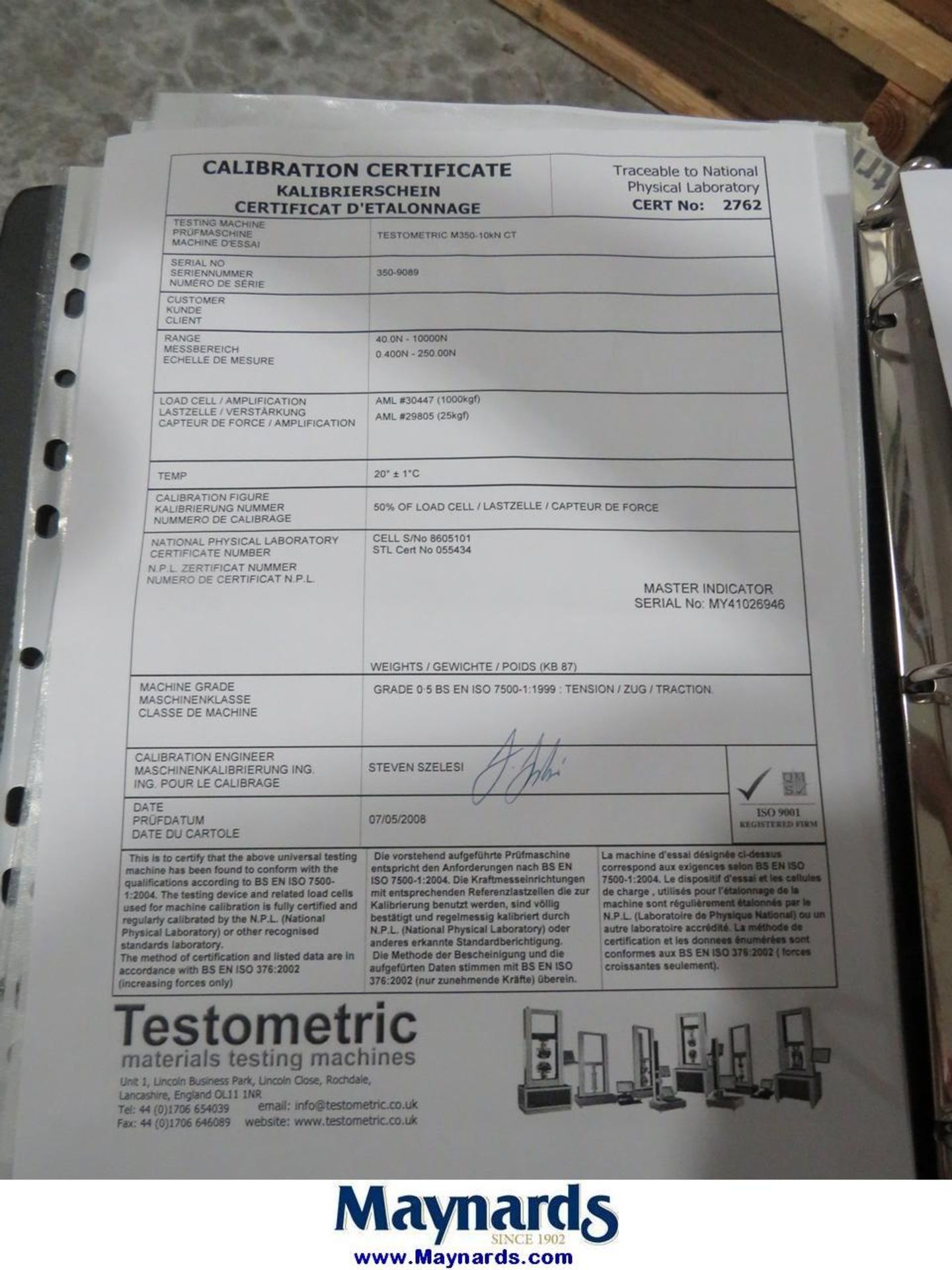 Testometric M350-10CT 10kN Tensile Tester - Bild 16 aus 20