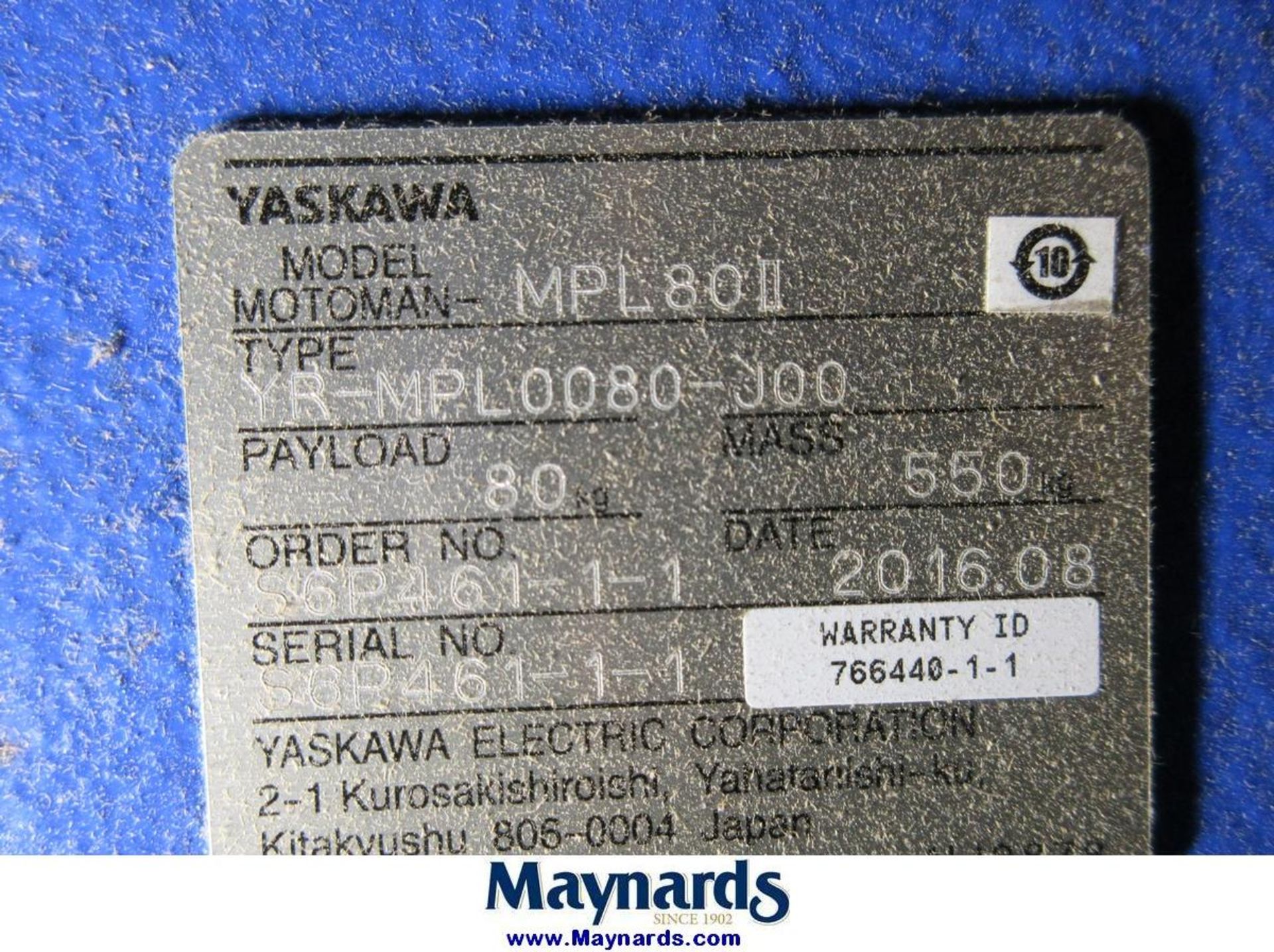 2016 Yaskawa Motoman MPL80II Type YR-MPL0080-J00 Material Handling Robot - Image 8 of 13