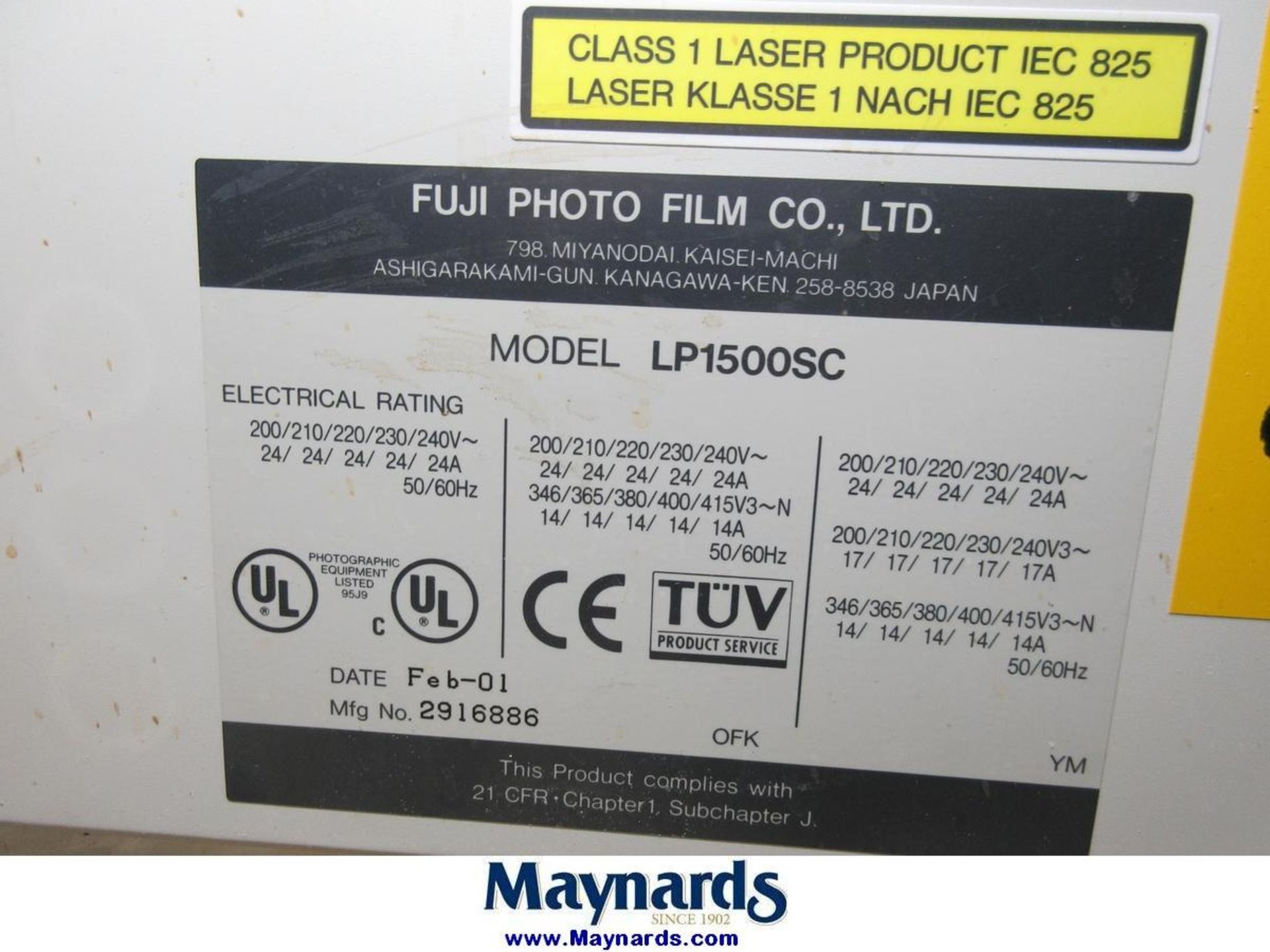 Fujifilm Digital Minilab Frontier 350/LP 1500SC Laser Printer/Paper Processor - Image 7 of 7