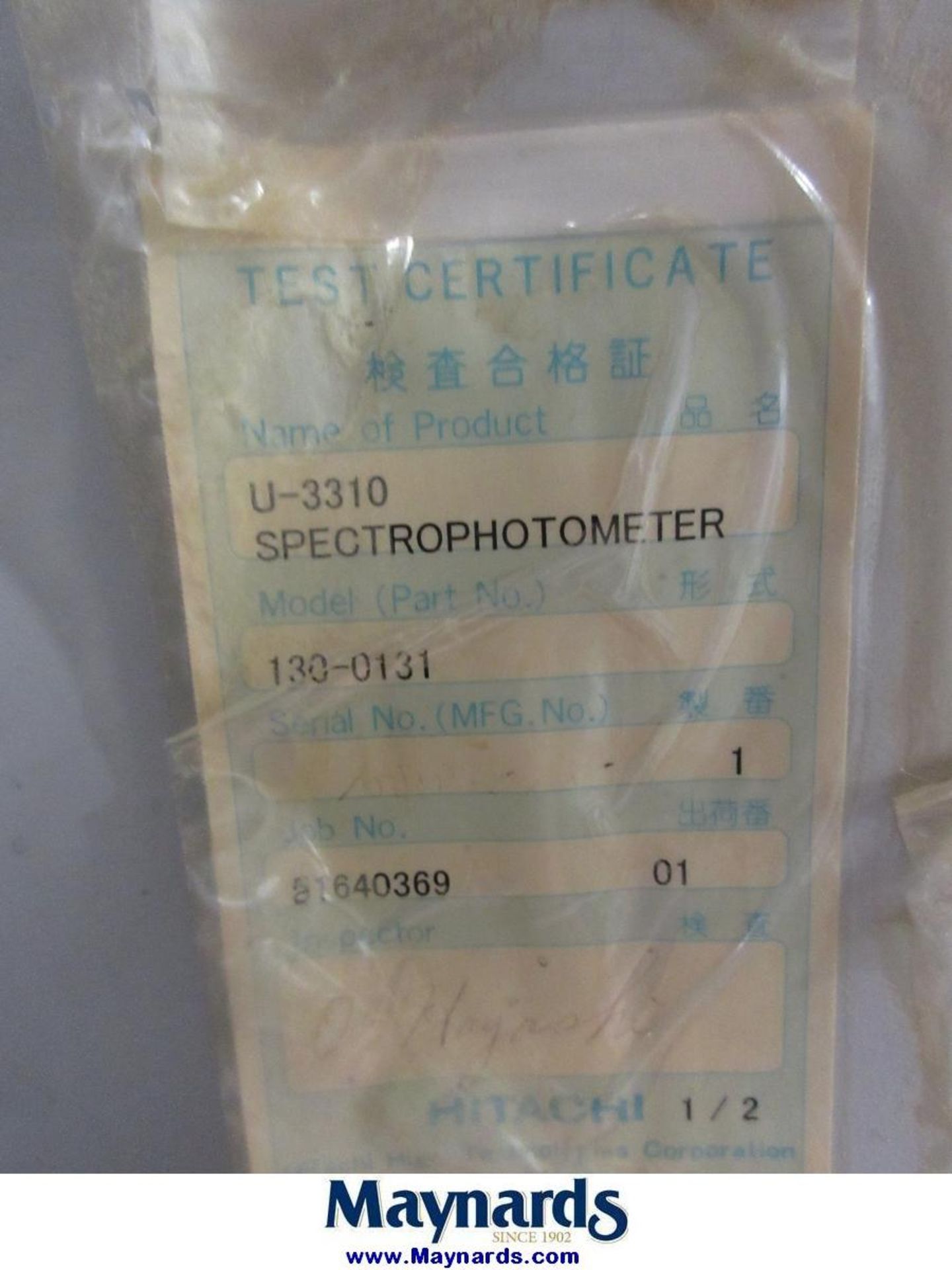 Hitachi U-3310 Spectrophotometer - Image 6 of 6