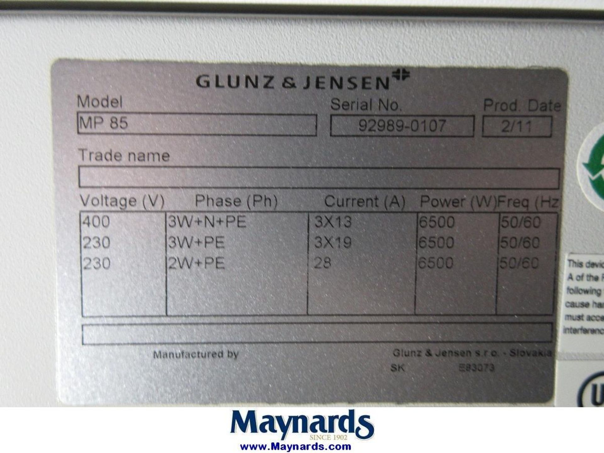 2011 Glunz & Jensen MP 85 Plate Processor - Image 8 of 8