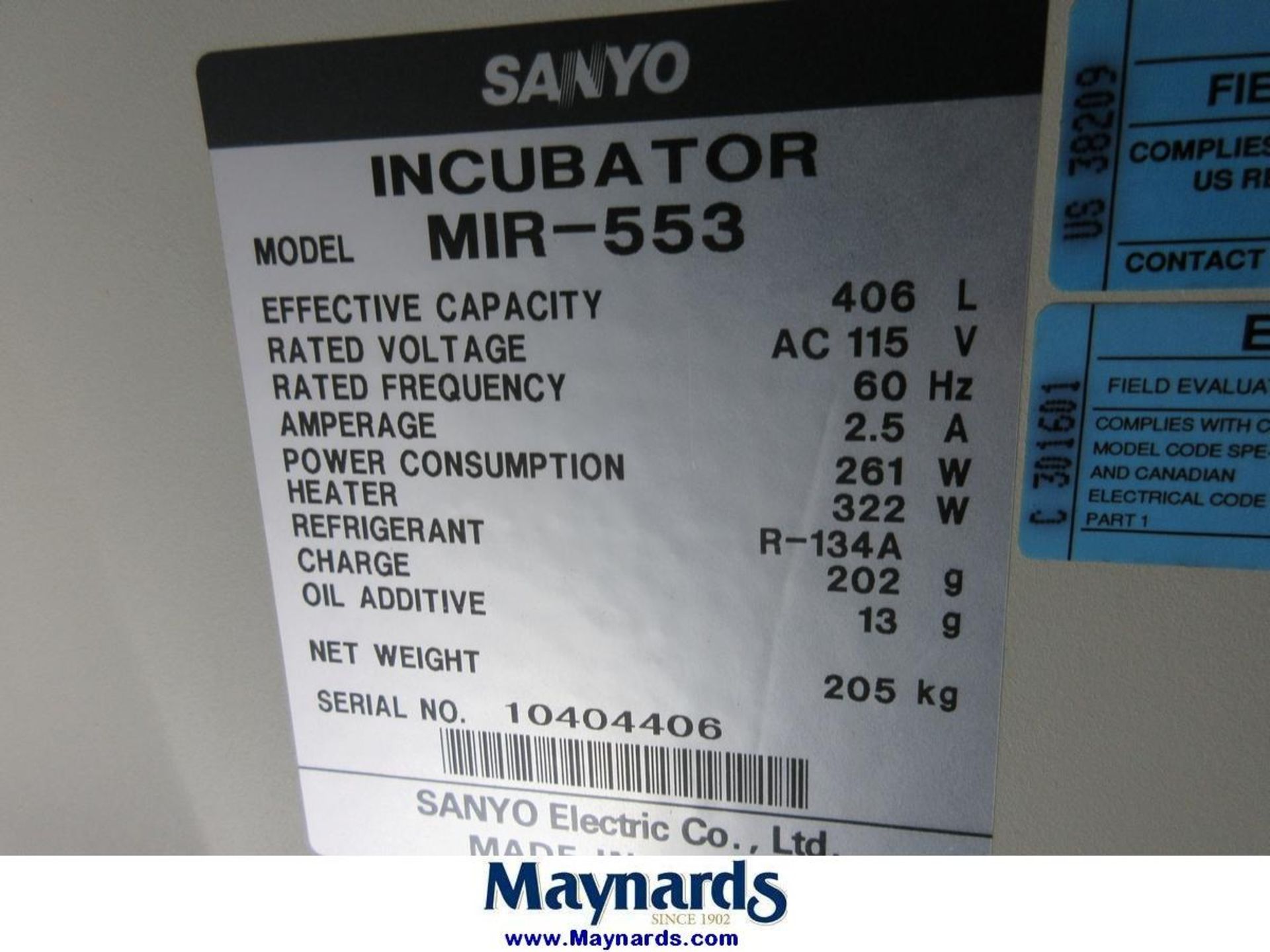 Sanyo MIR-553 Incubator - Image 6 of 6
