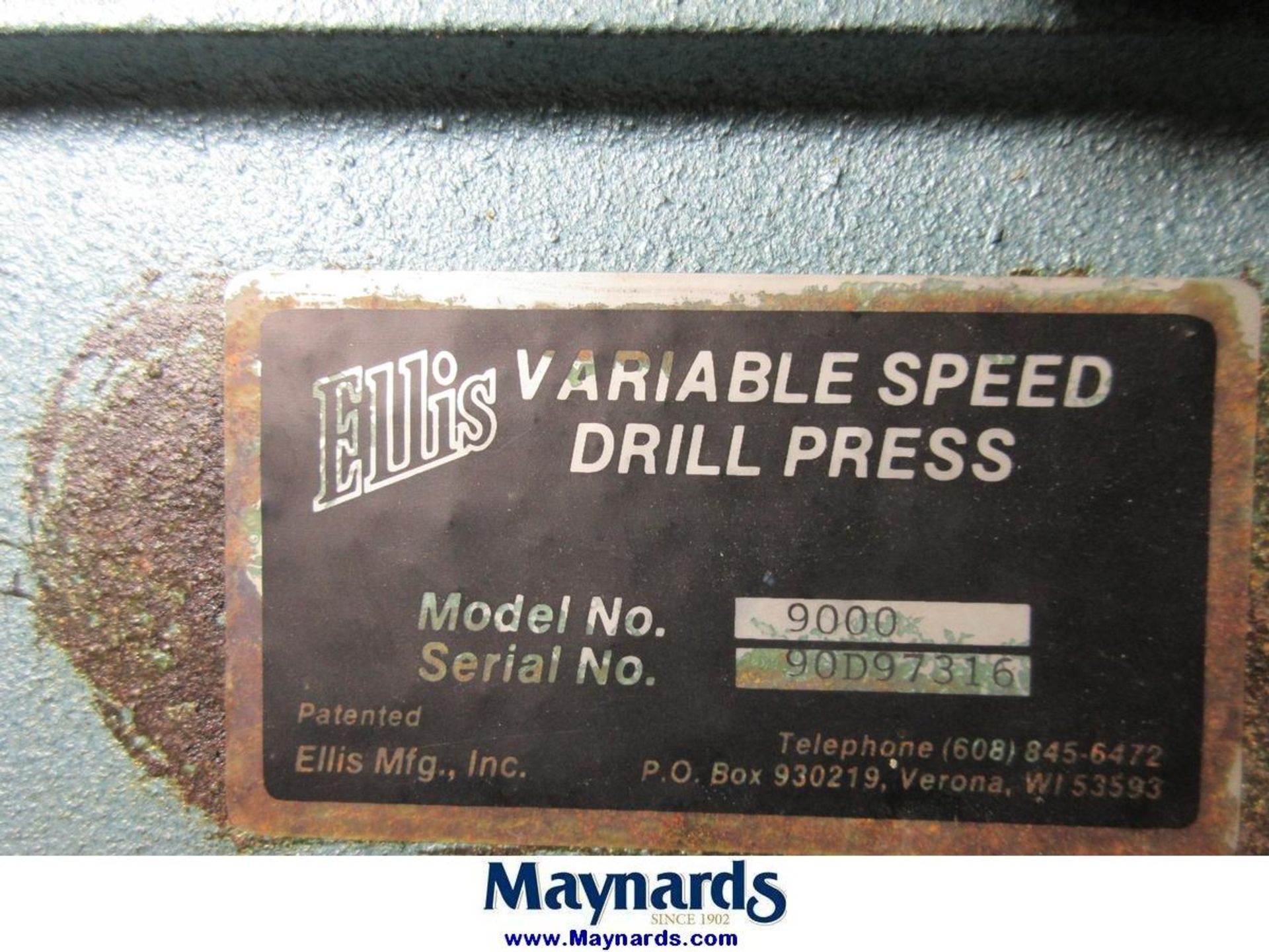 Ellis 9000 20" Variable Speed Floor Mounted Drill Press - Image 6 of 6