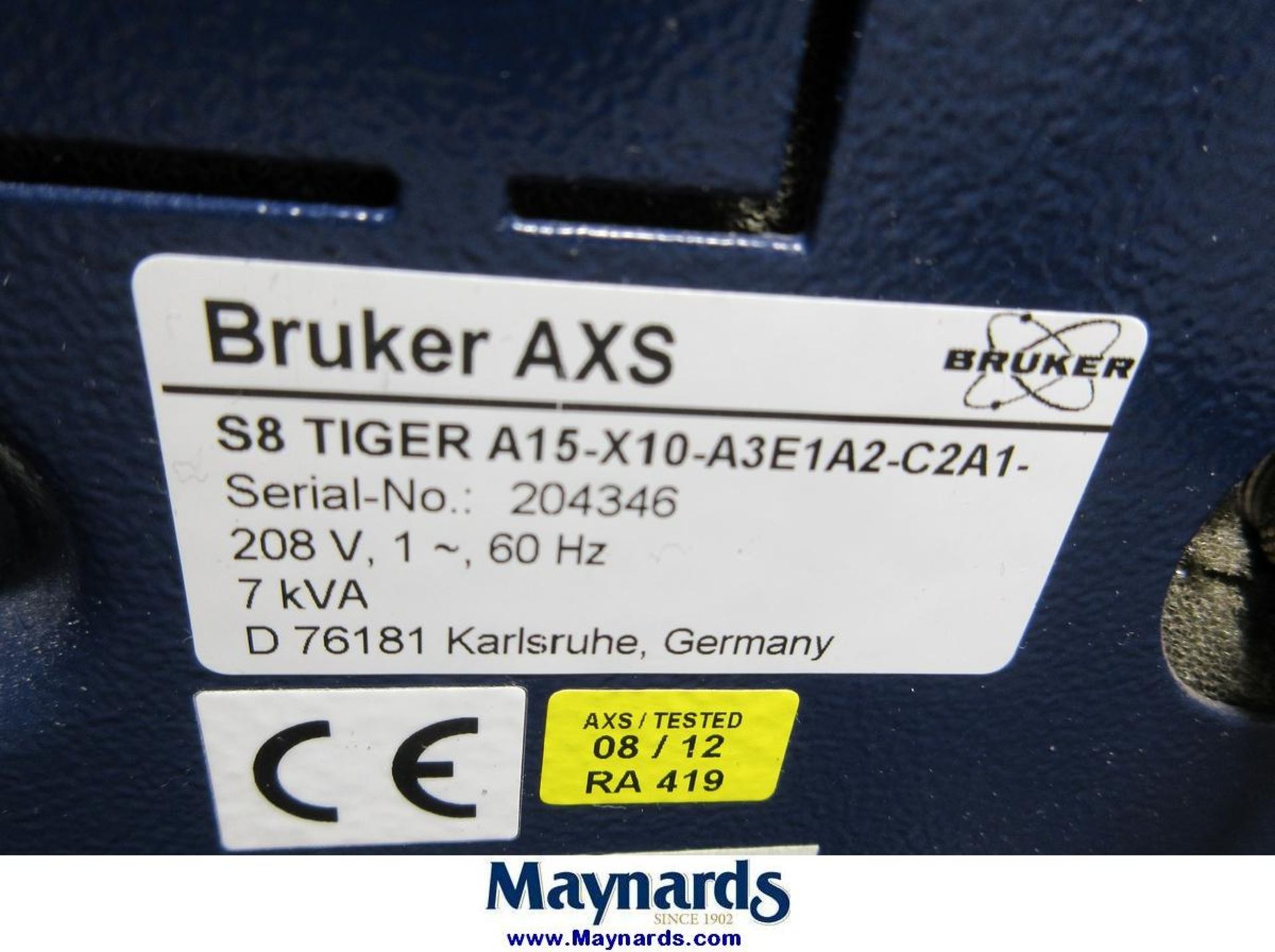 Bruker S8 Tiger A15-X10-A3E1A2-C2A1 XRF Spectrometer - Image 8 of 9