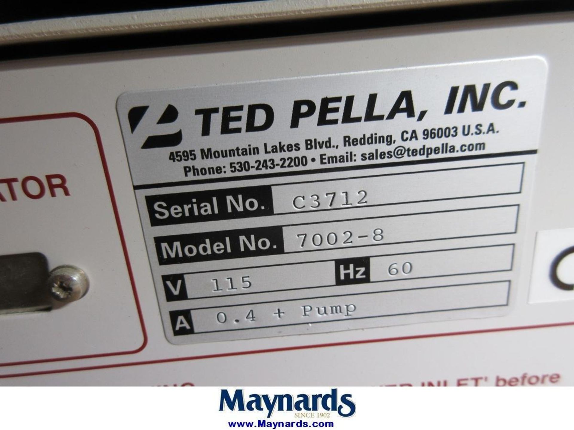 Ted Pella Inc 7002-8 108auto Sputter Coater - Image 6 of 6