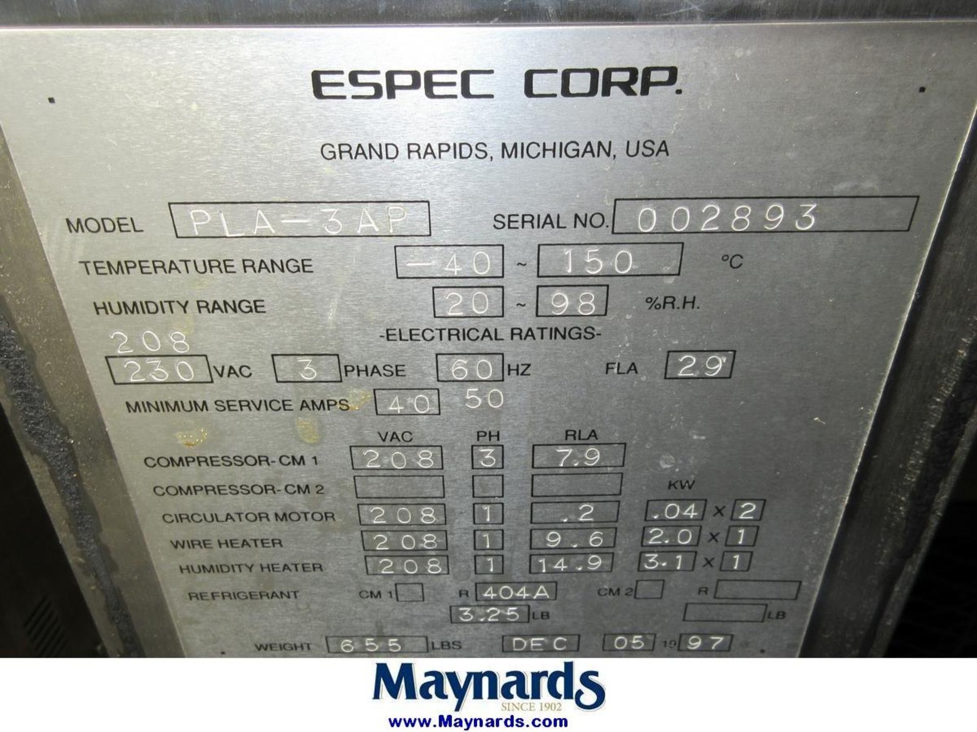 1997 Espec PLA-3AP Temperature/Humidity Chamber - Image 7 of 7