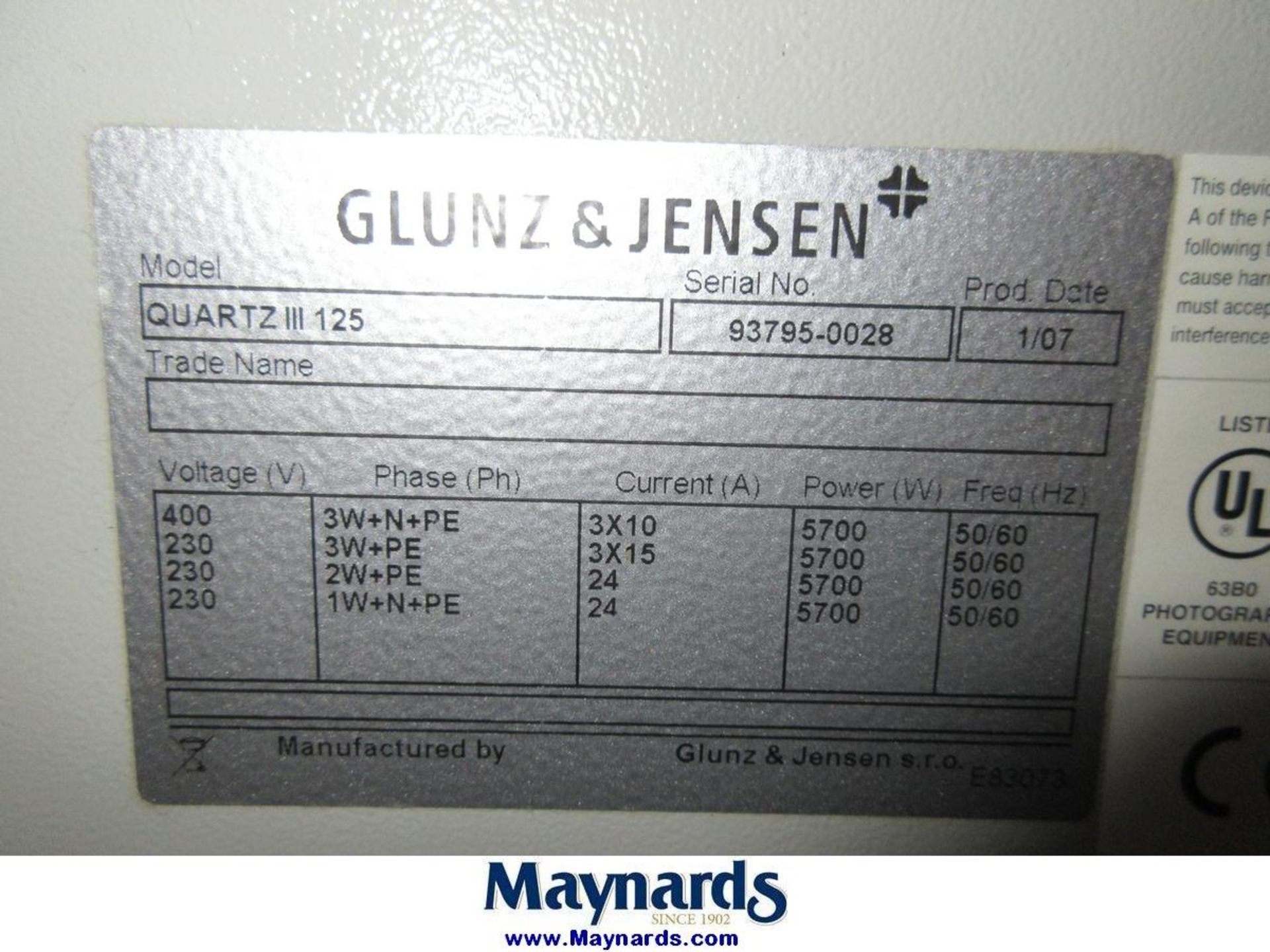 2007 Glunz & Jensen QUARTZ III 125 Plate Processor - Image 9 of 9