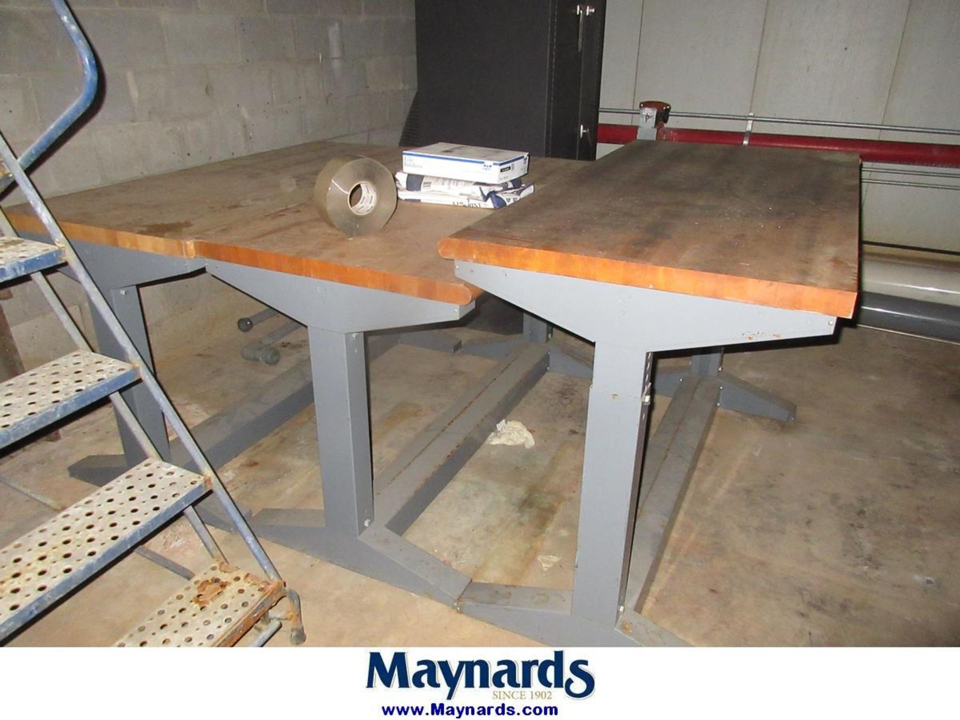 (3) 60"x30" Butcher Block Top Workbenches - Image 4 of 4