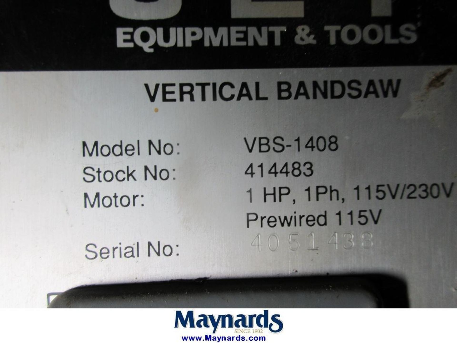 Jet VBS-1408 14" Vertical Bandsaw - Image 7 of 7