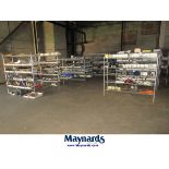 (14) Sections of Adjustable Shelving Units with Misc. Valves